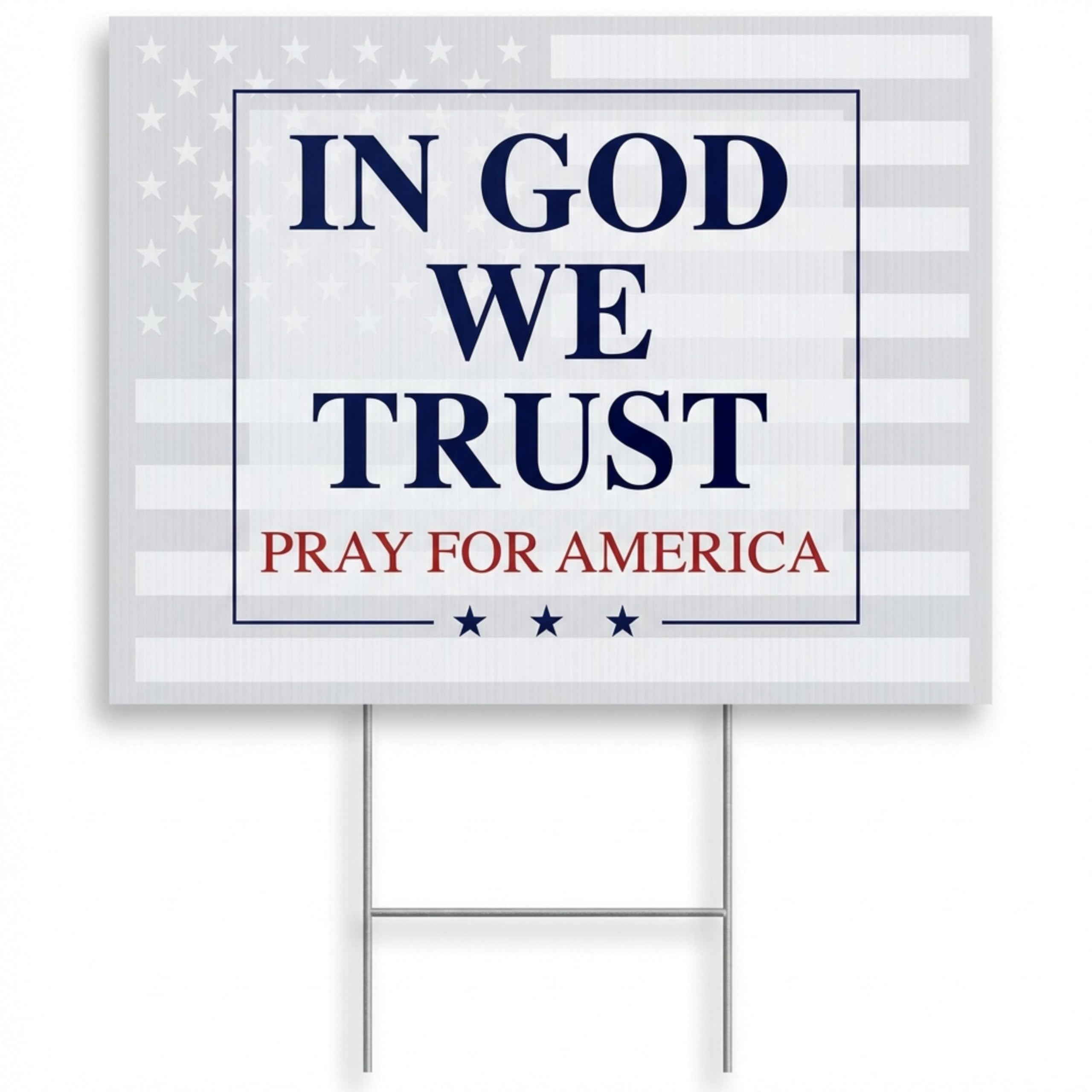 Anderson's In God We Trust Pray for America Yard Sign, 18 Inches x 14 Inches, Lawn Décor, Religious Signs