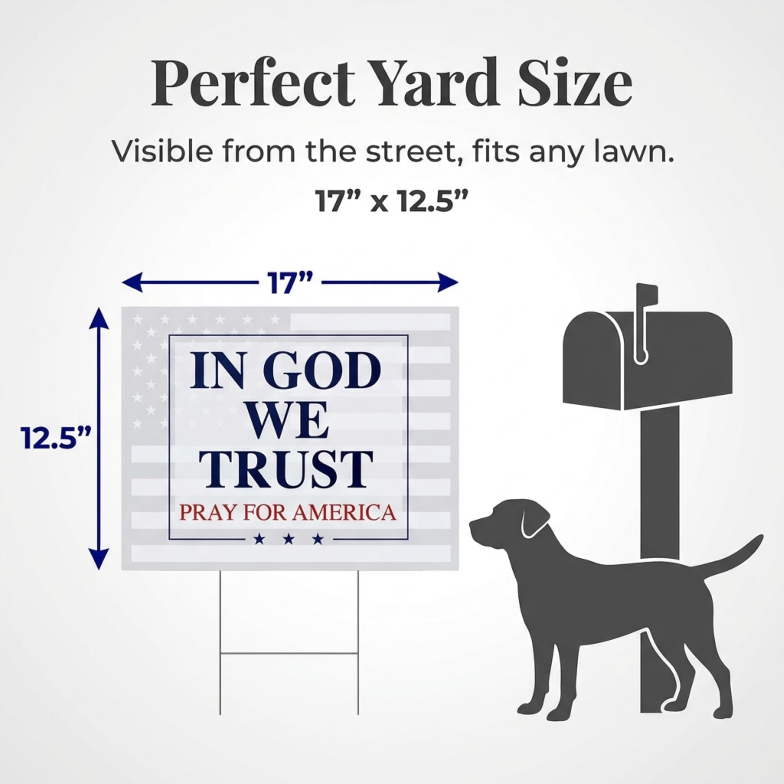 Anderson's In God We Trust Pray for America Yard Sign, 18 Inches x 14 Inches, Lawn Décor, Religious Signs - Image 2