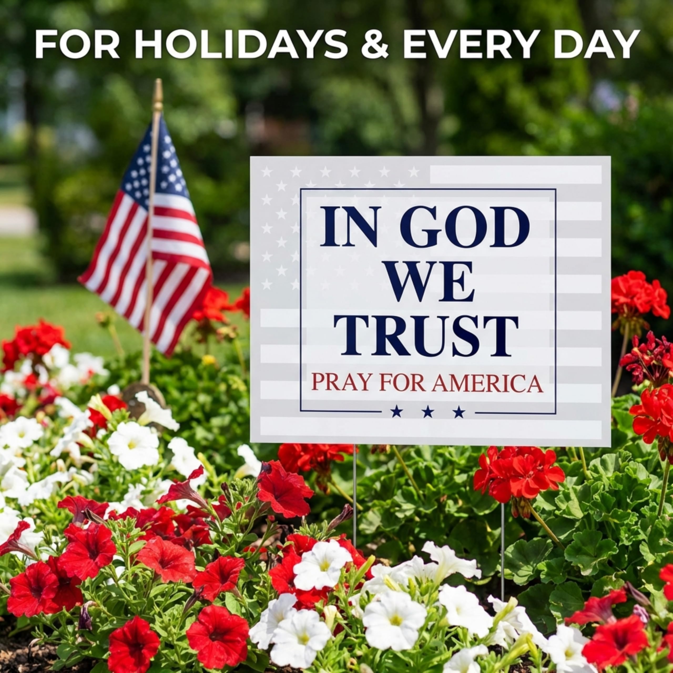 Anderson's In God We Trust Pray for America Yard Sign, 18 Inches x 14 Inches, Lawn Décor, Religious Signs - Image 6