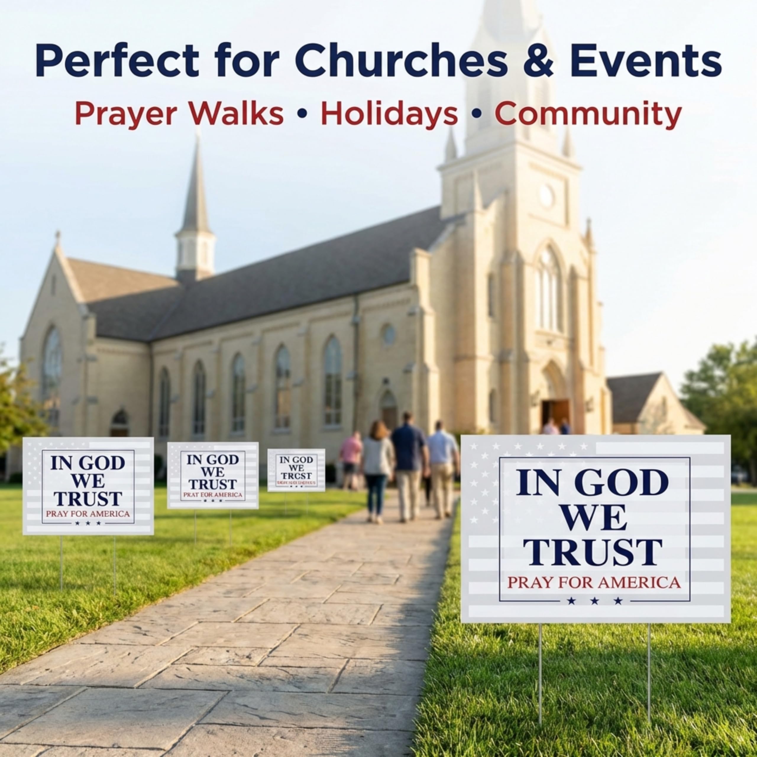 Anderson's In God We Trust Pray for America Yard Sign, 18 Inches x 14 Inches, Lawn Décor, Religious Signs - Image 7