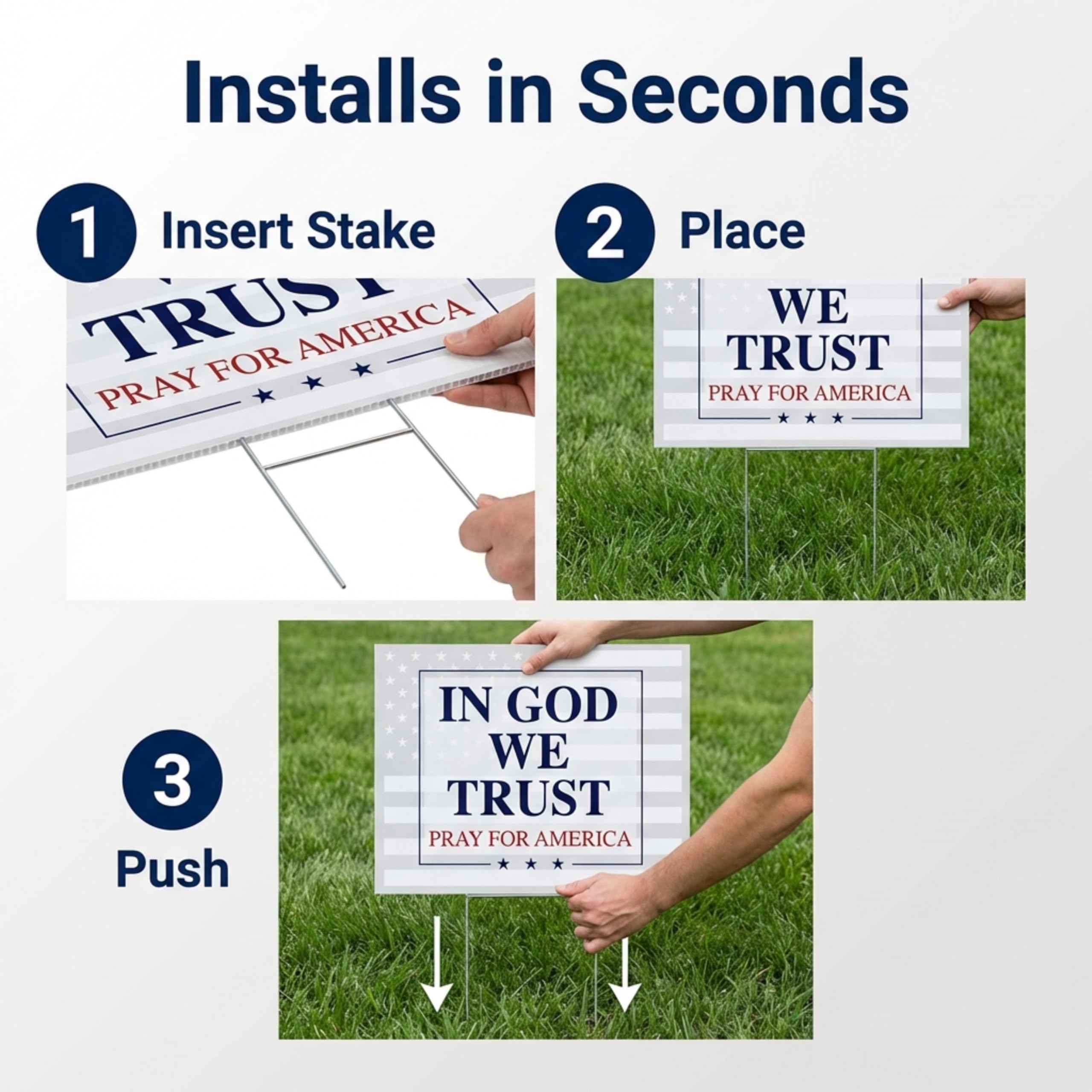 Anderson's In God We Trust Pray for America Yard Sign, 18 Inches x 14 Inches, Lawn Décor, Religious Signs - Image 8