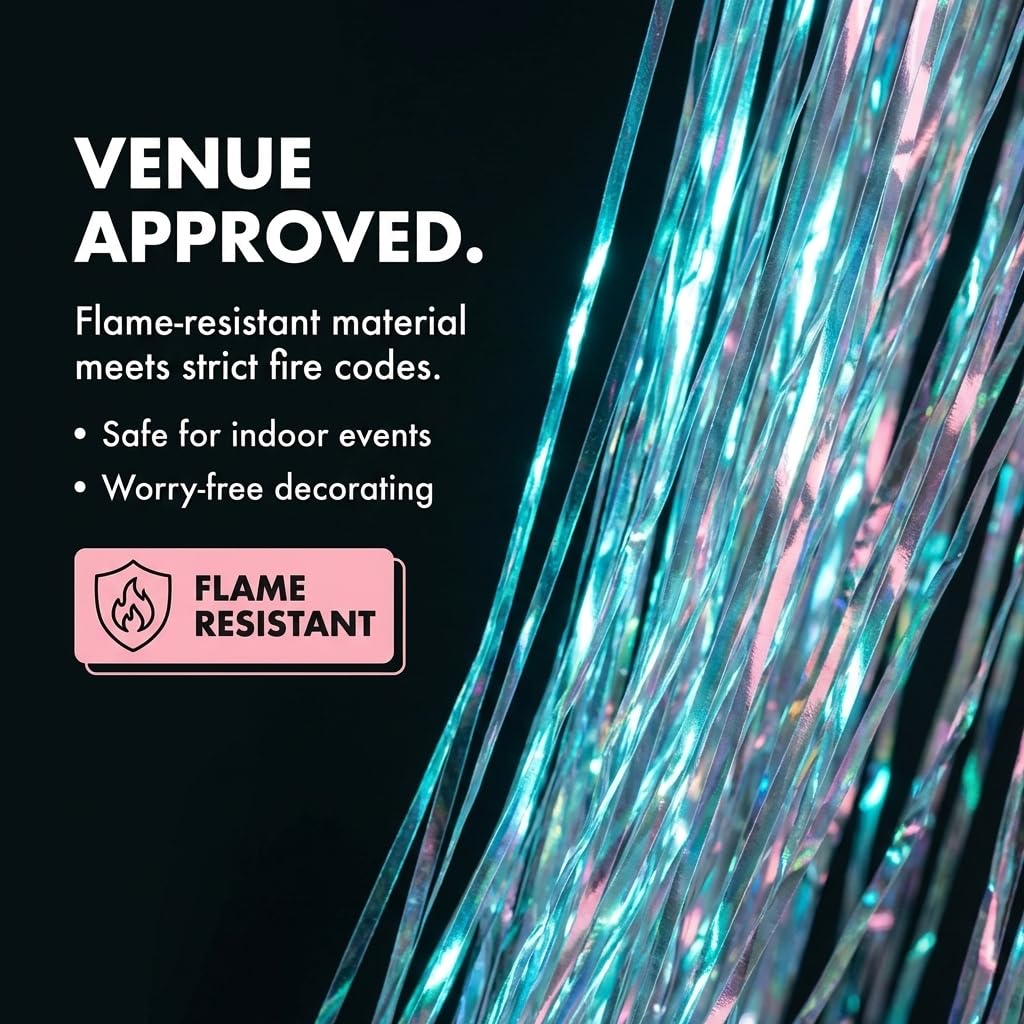 Anderson's Iridescent Curtain Wedding Decoration, 36 Inches x 8 Feet - Image 4