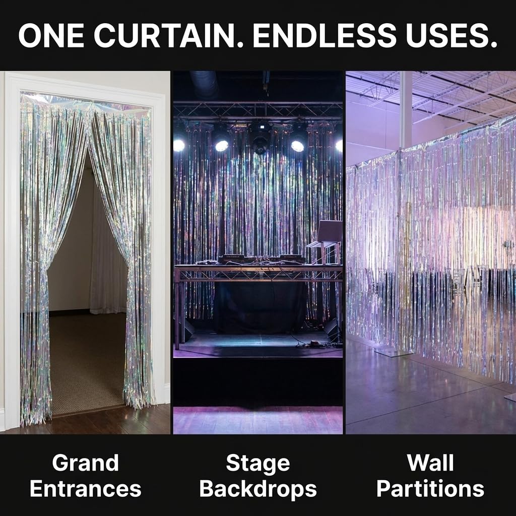 Anderson's Iridescent Curtain Wedding Decoration, 36 Inches x 8 Feet - Image 7