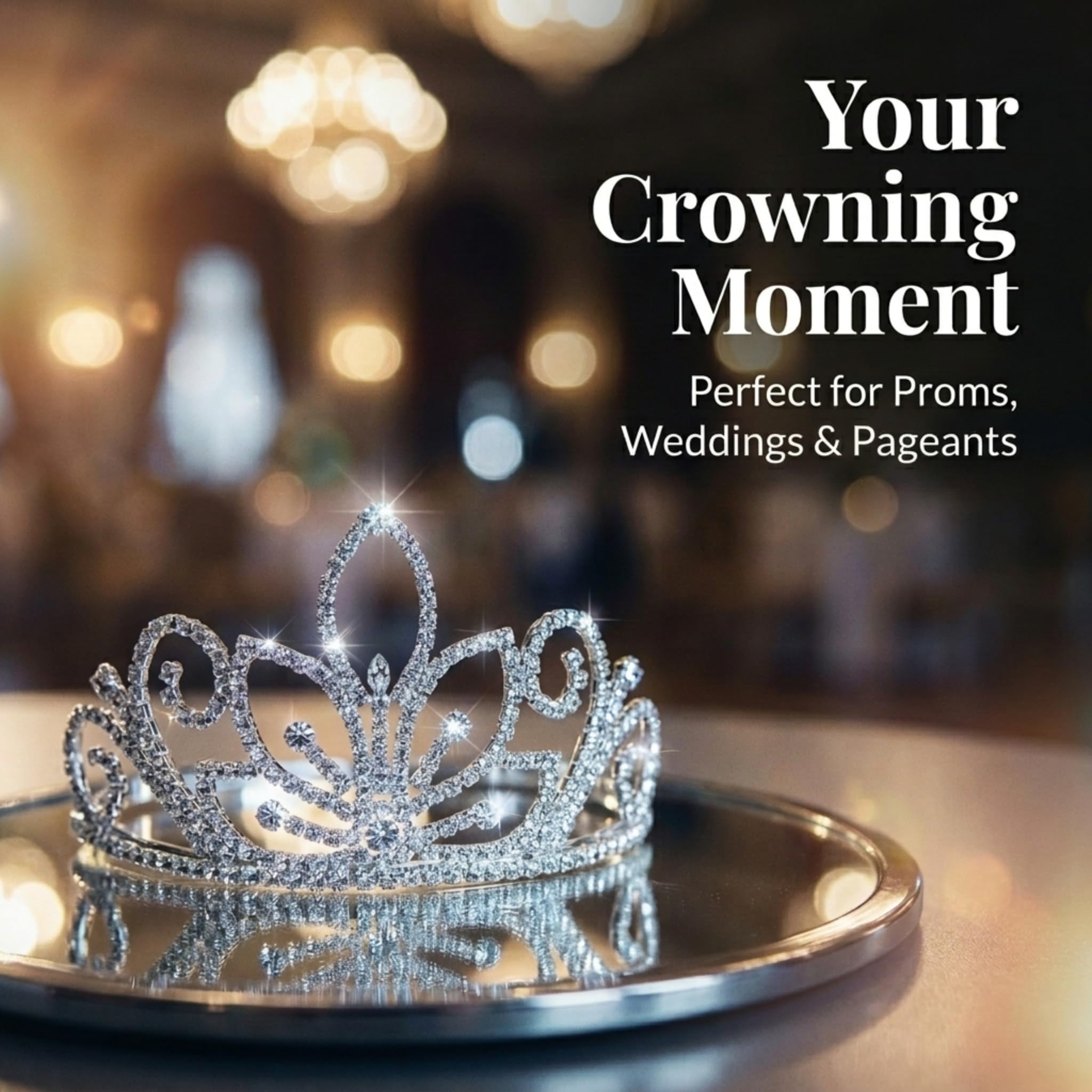 Anderson's Janet Rhinestone Tiara, Sparkling 2.75-Inch Silver Crown with Swirling Clear Faux Diamonds, Adjustable Band & Comfort Combs, Perfect for Proms, Homecomings, Weddings, Pageants & Special Events - Image 3