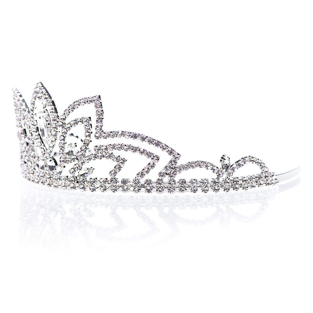 Anderson's Jemima Rhinestone Tiara, 2 1/4-Inch Tall Silver Crown with Sparkling Clear Crystals and Dangling Gems, Adjustable Wedding Tiara for Brides, Prom Queen, Homecoming, Pageants, Sweet 16 & Quinceañera - Image 8