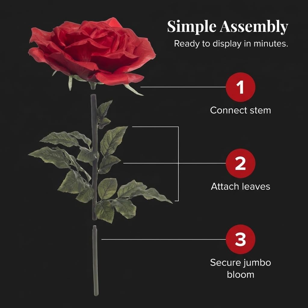 Anderson's Jumbo Red Rose - 44 inches - Image 7