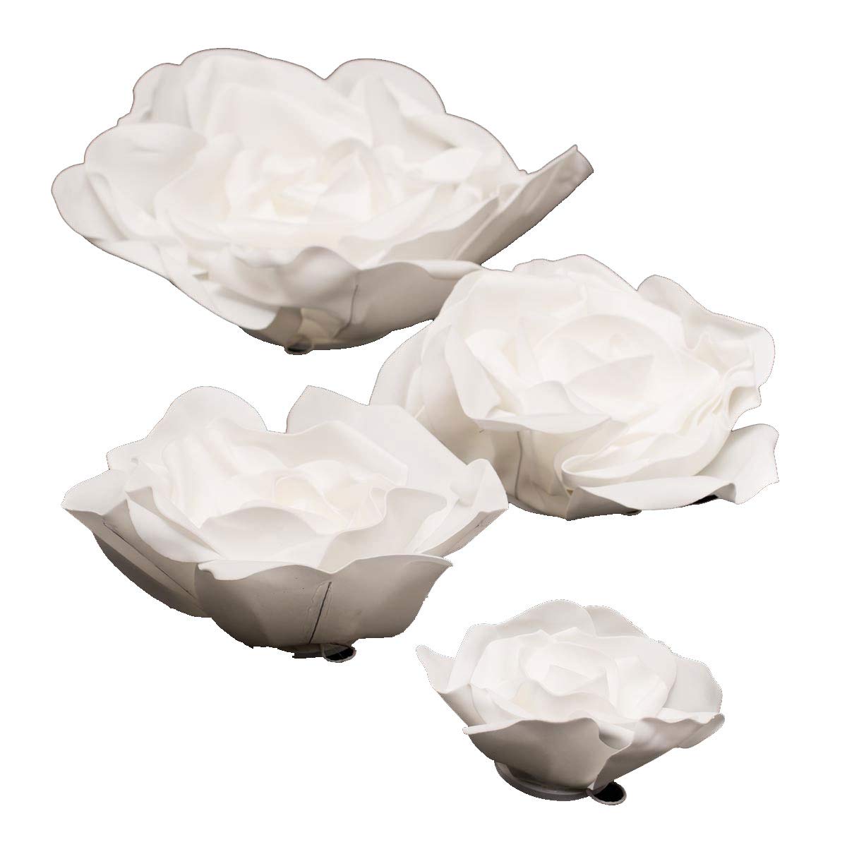 Anderson's Jumbo White Foam Roses Event Decoration - Set of 4