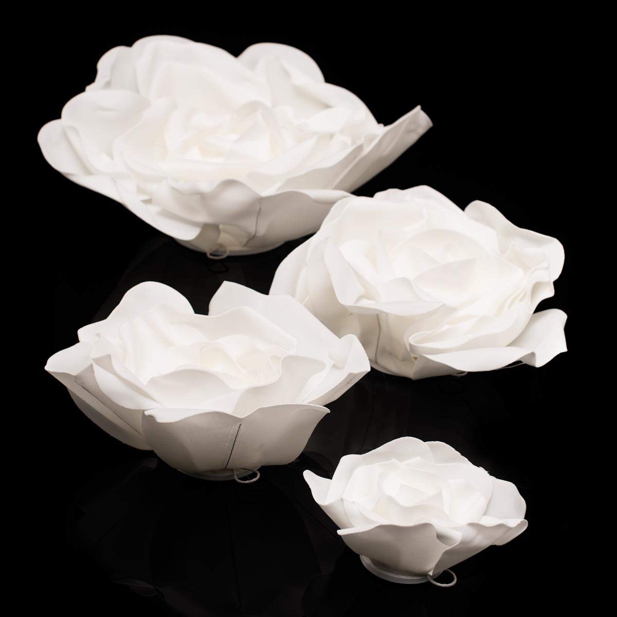 Anderson's Jumbo White Foam Roses Event Decoration - Set of 4 - Image 2