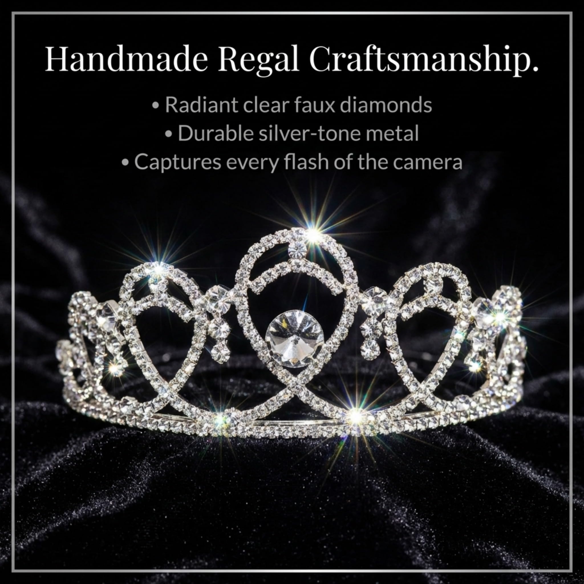 Anderson’s Kendall Rhinestone Tiara, 2 ½ Inch Silver Metal Crown, Clear Faux Diamonds, Prom, Homecoming Queen, Wedding, Bridal Party, Sweet 16, Quinceañera, Birthday, Pageant, Theater Costume Accessory - Image 6