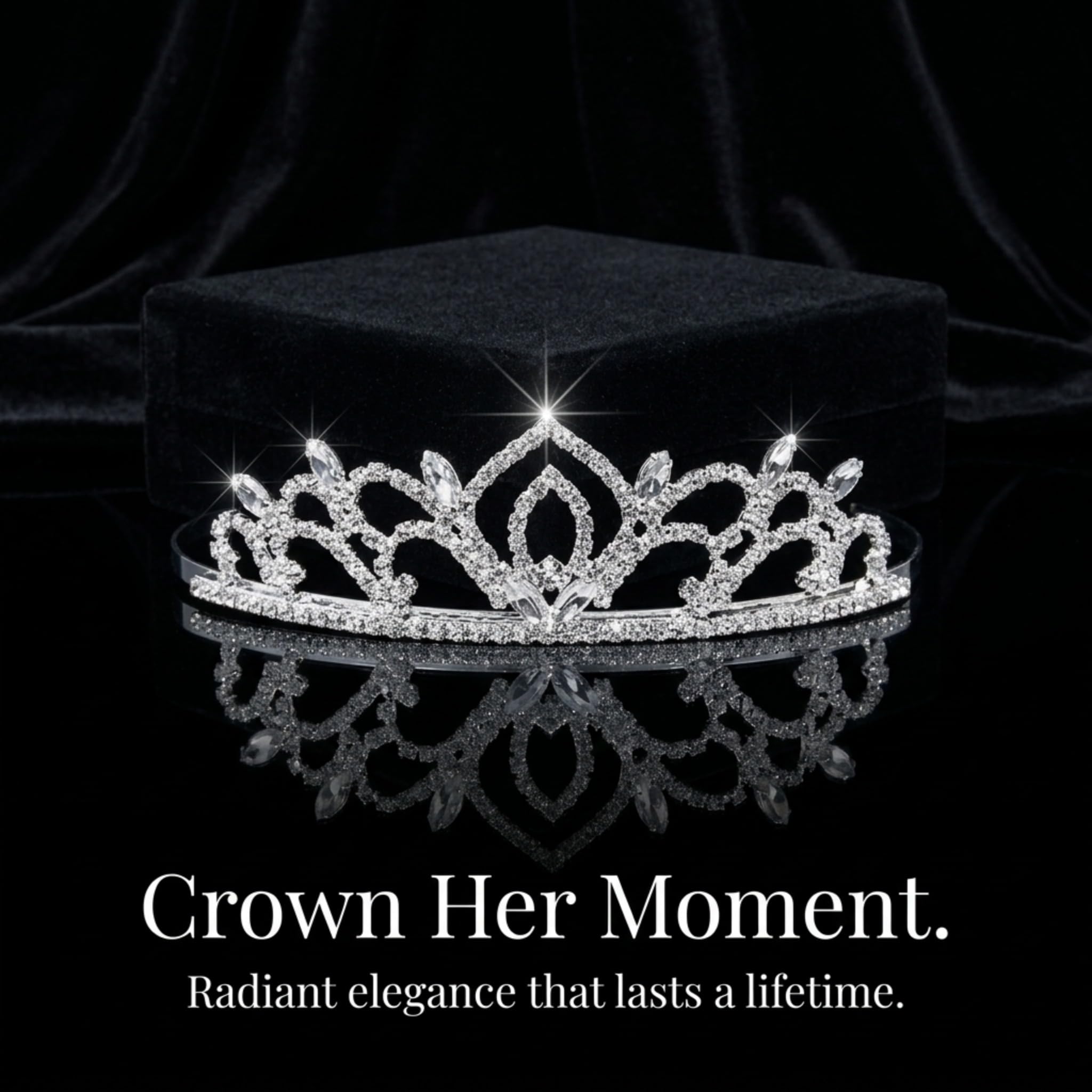 Anderson’s Kiley Tiara and Velvet Presentation Box Set, 1.5" silver rhinestone crown for Prom Queen, pageants, weddings, quinceañeras, birthdays, Sweet 16, homecoming, parties, and events - Image 2
