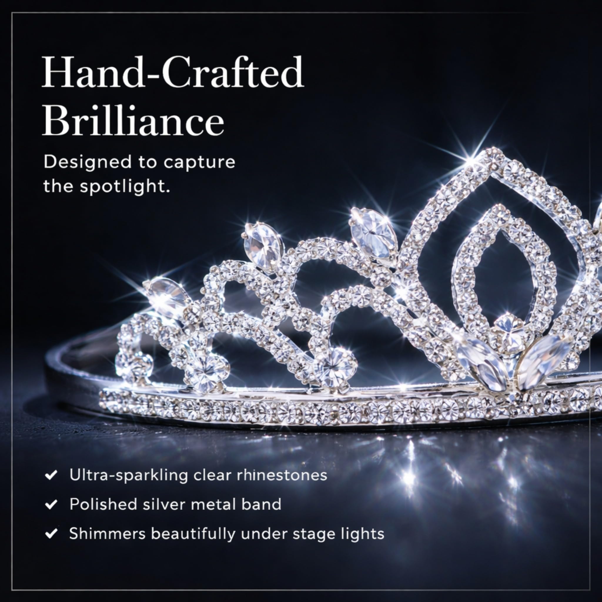 Anderson’s Kiley Tiara and Velvet Presentation Box Set, 1.5" silver rhinestone crown for Prom Queen, pageants, weddings, quinceañeras, birthdays, Sweet 16, homecoming, parties, and events - Image 5