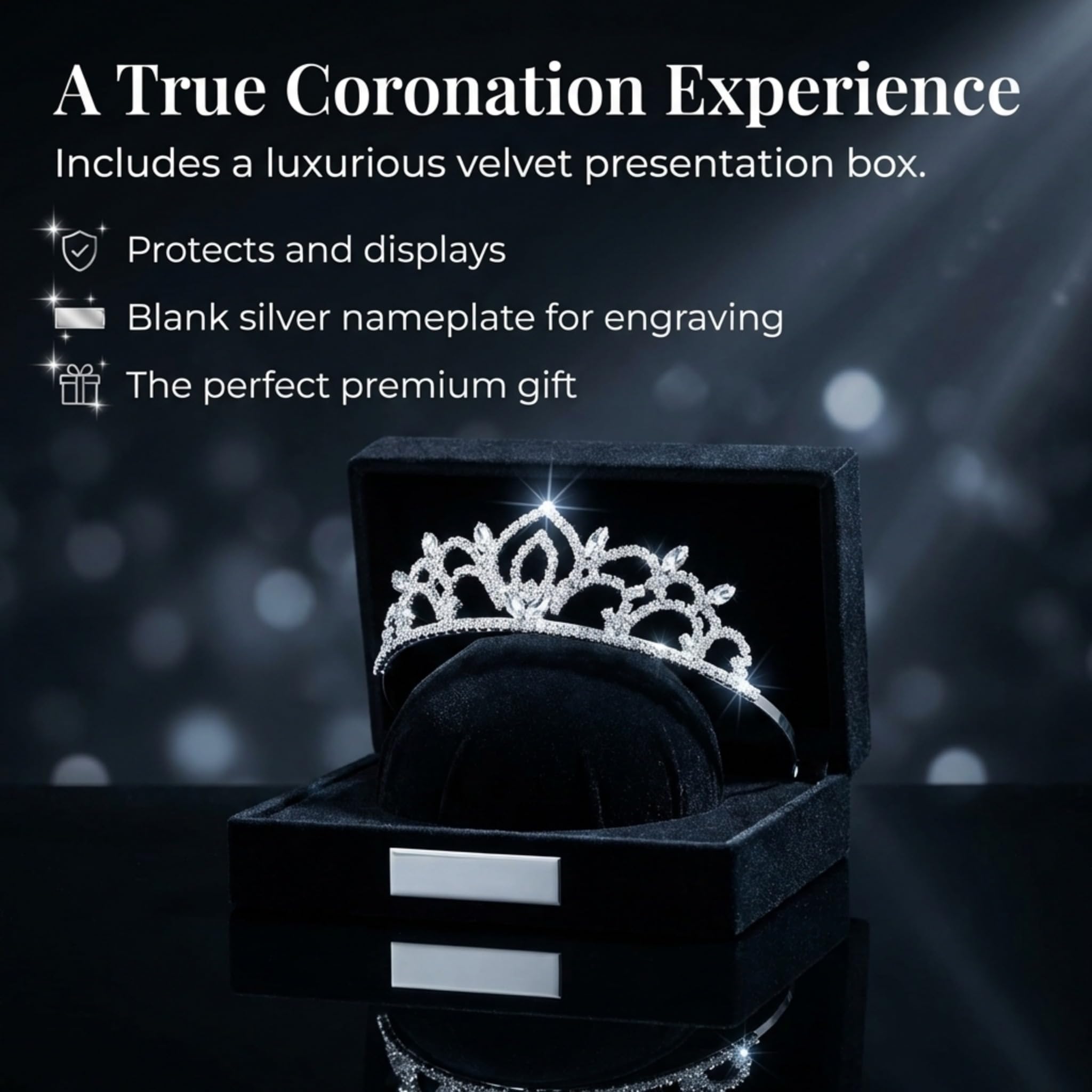 Anderson’s Kiley Tiara and Velvet Presentation Box Set, 1.5" silver rhinestone crown for Prom Queen, pageants, weddings, quinceañeras, birthdays, Sweet 16, homecoming, parties, and events - Image 6