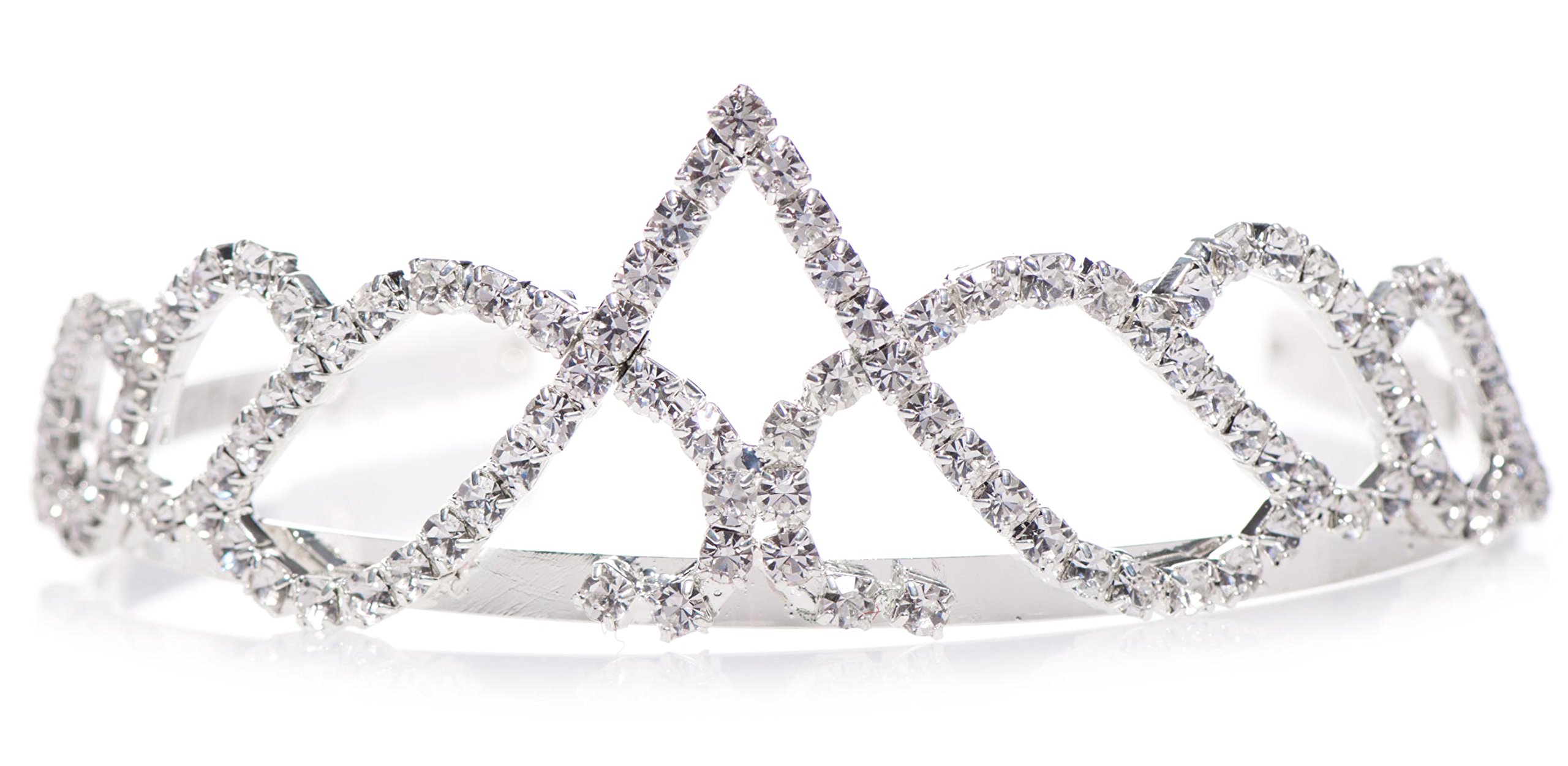 Anderson’s Kyla Tiara, 1.5" Silver Rhinestone Crown for Prom Queen, pageants, weddings, quinceañeras, birthdays, Sweet 16, homecoming, school dances, costumes, parties, and events