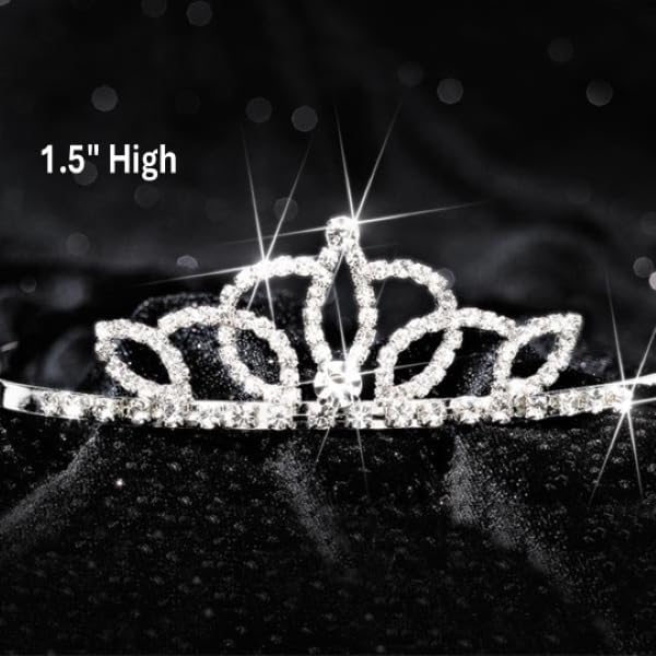 Anderson’s Lady‑in‑Waiting Rhinestone Tiara, 1 1/2" High Hand‑Crafted Silver Band Crown with Sparkling Clear Gemstones, Adjustable Fit with Secure Combs, Elegant Accessory for Weddings, Prom Queen, Homecoming, Pageants, Quinceañeras, and Sweet 16 Celebrations - Image 8