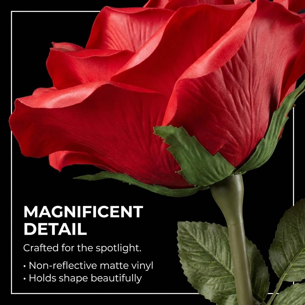 Anderson's Large Red Rose with Black Metal Stand, Floral Decorations - Image 3
