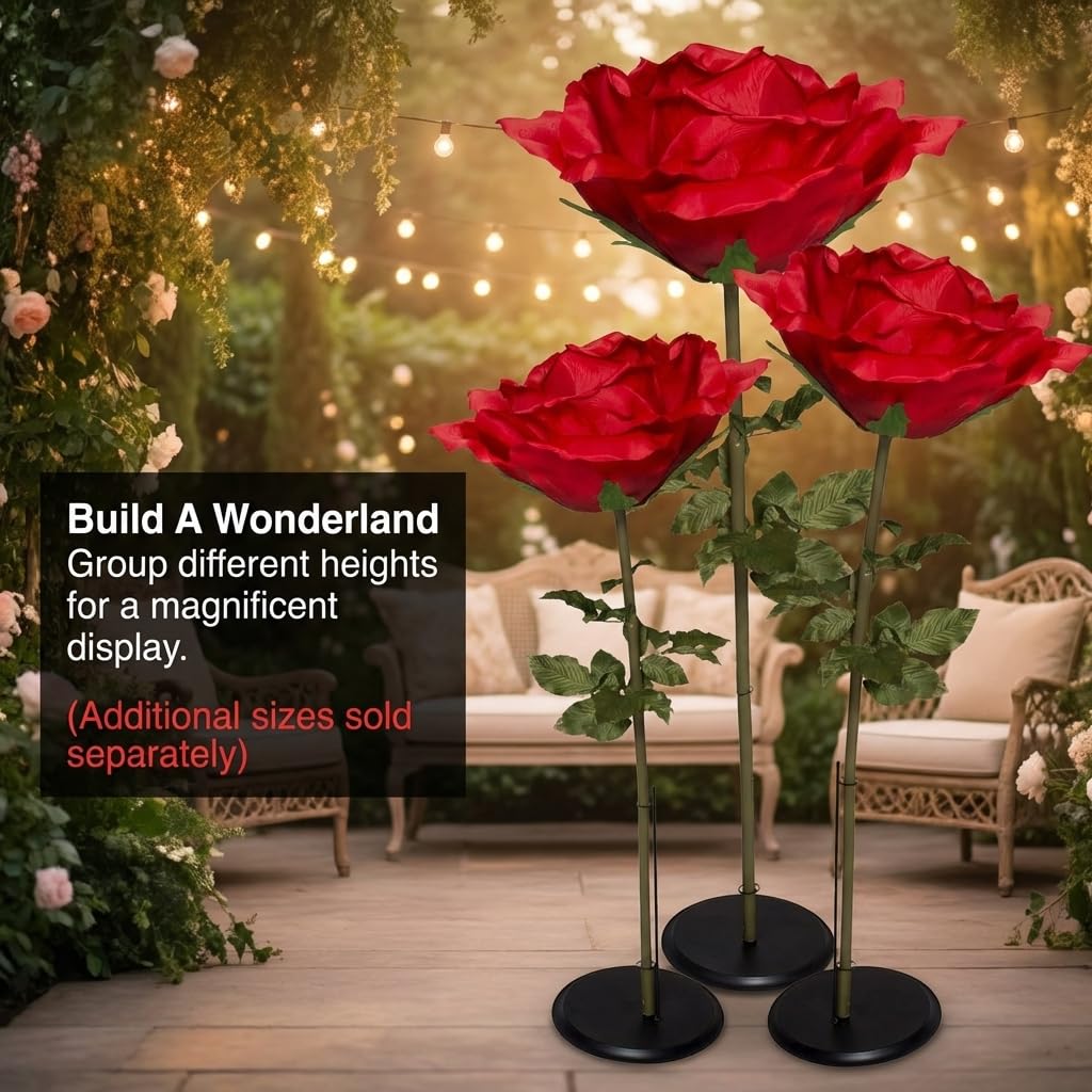 Anderson's Large Red Rose with Black Metal Stand, Floral Decorations - Image 6