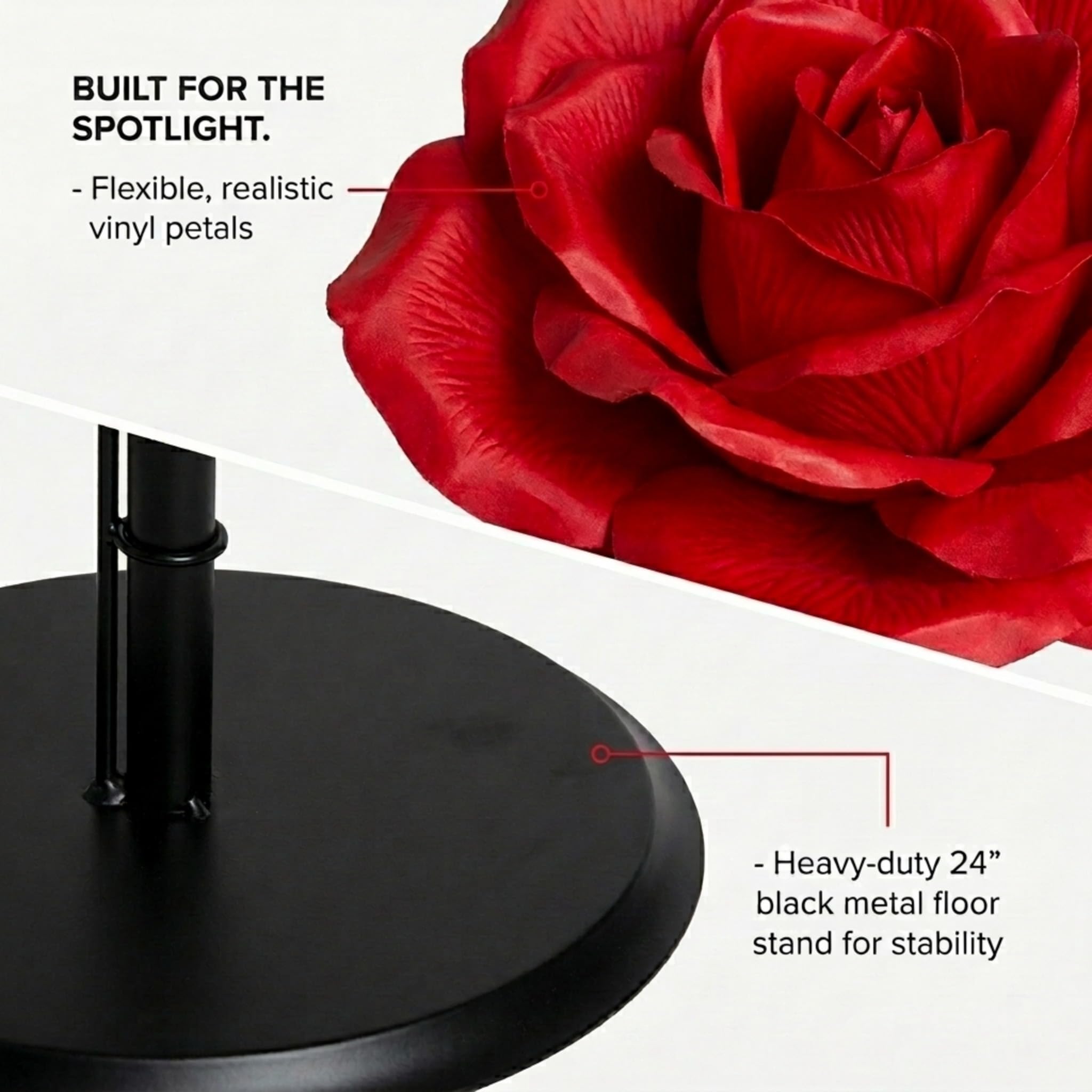 Anderson's Large Red Rose with Black Metal Stand, Floral Decorations - Image 7