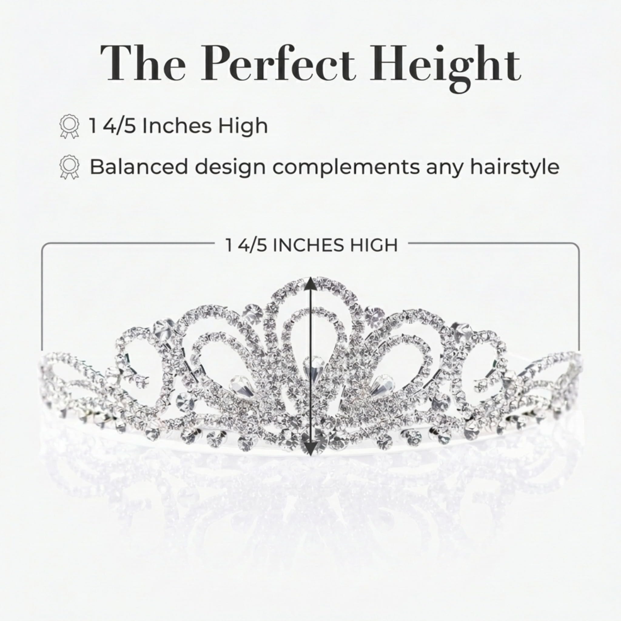 Anderson's Laura Rhinestone Tiara, Sparkling Clear Crystal Crown for Women, Adjustable Silver Band with Comfort Combs, Perfect for Weddings, Proms, Pageants, Quinceañeras, and Special Occasions - Image 4