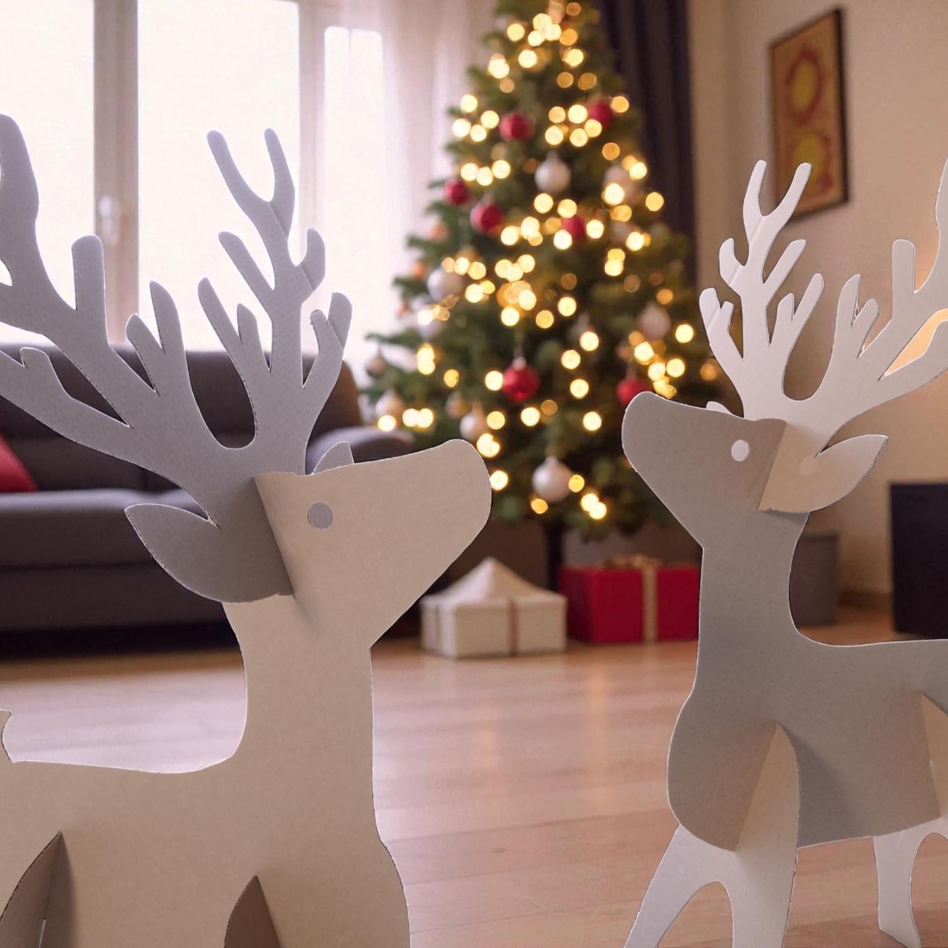 Anderson's Life Size Dasher and Dancer Reindeer Cardboard Cutout Standup Kit, 48 x 24 Inches, Christmas Parade Float Decorations, Classroom Event Center Santa Photo Op Party Decorations - Image 8