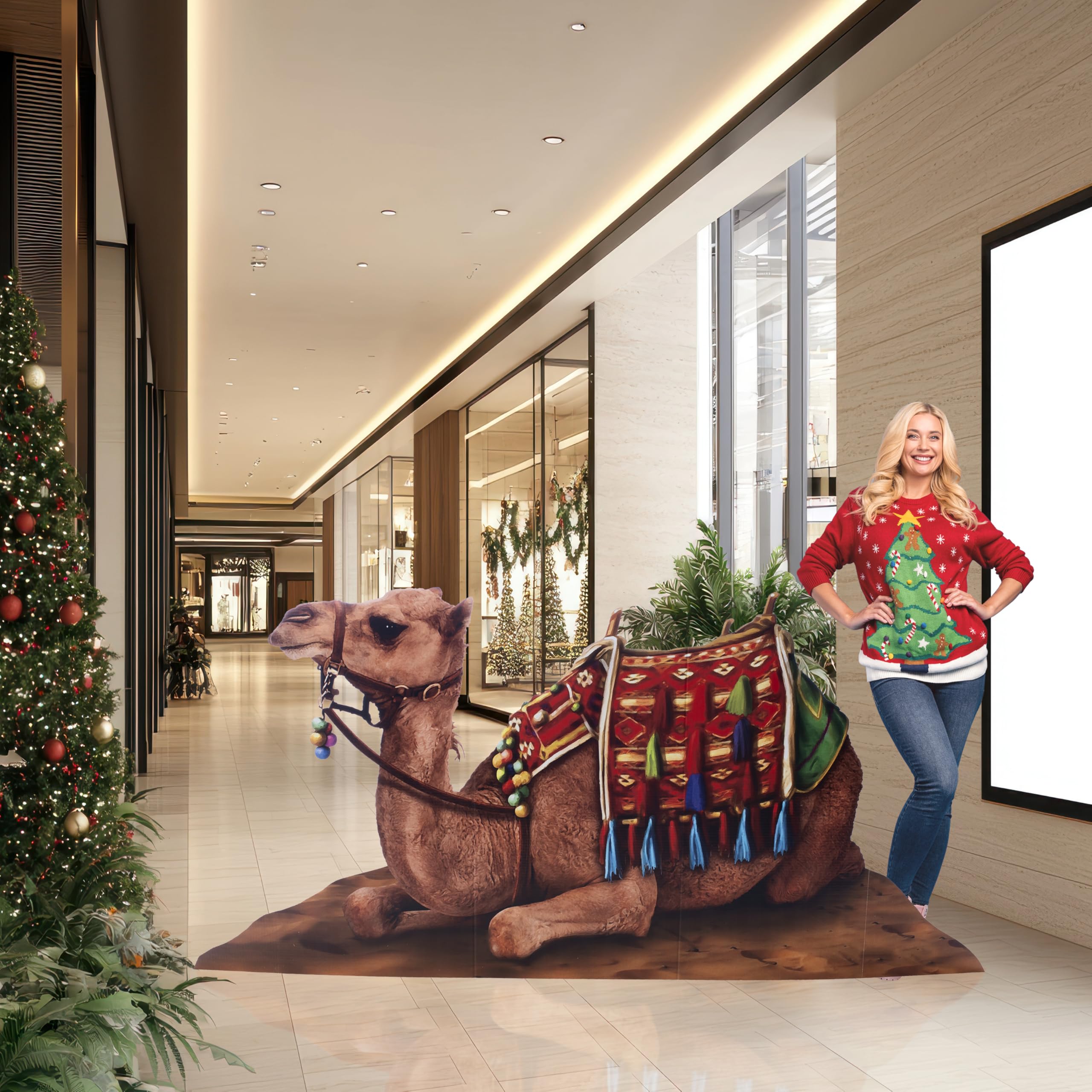 Anderson's Life-Size Sitting Camel Stand-Up, Christmas Nativity Prop, Holiday Photo Booth, Arabian Nights, Aladdin Theme, School Play, Winter Festival, Church & Event Decor - Image 7