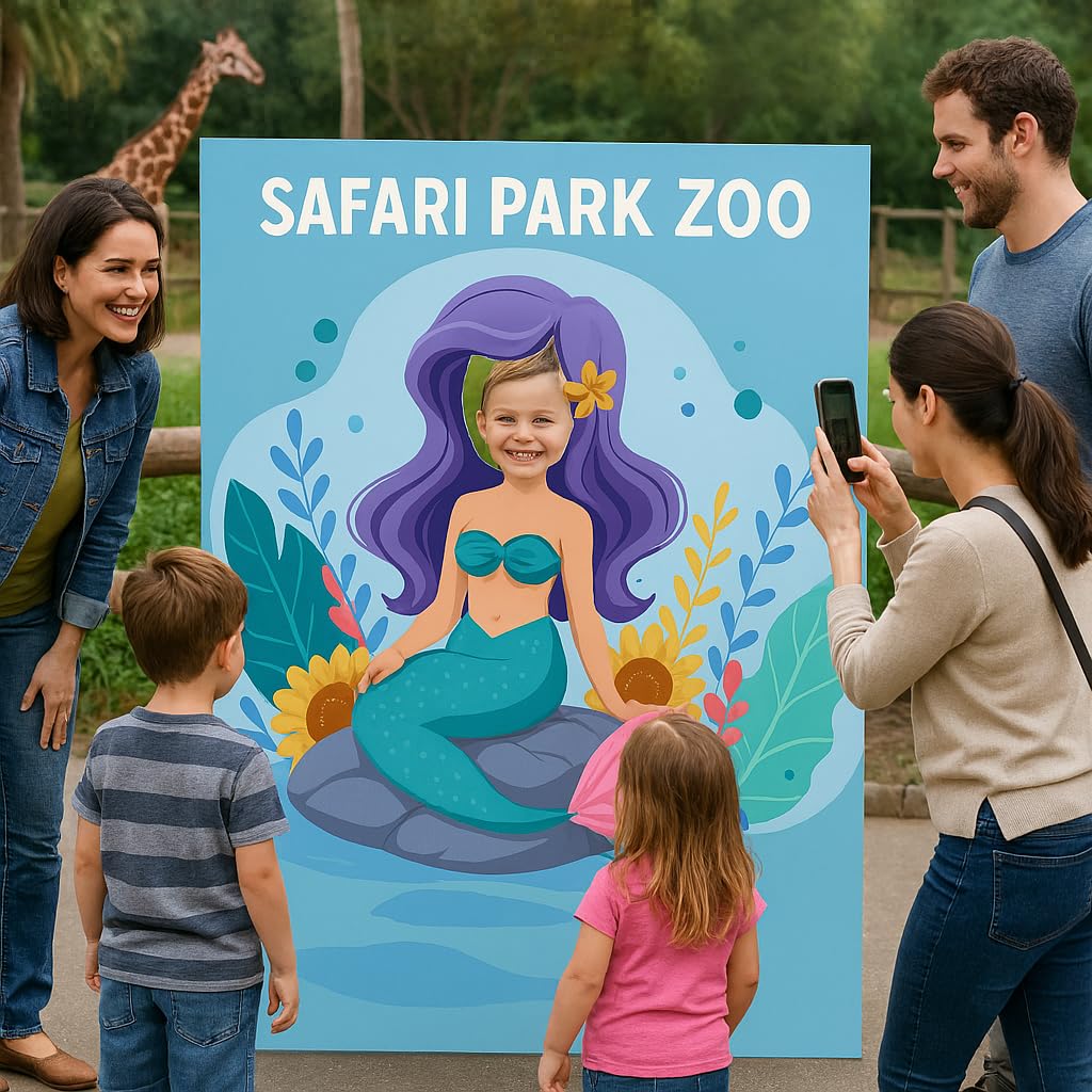 Anderson’s Lifesize Custom Mermaid Stand-in Prop, Full-Color Cardboard Photo Booth Decoration for Under The Sea, Tropical, and Pirate-Themed Events - Image 5