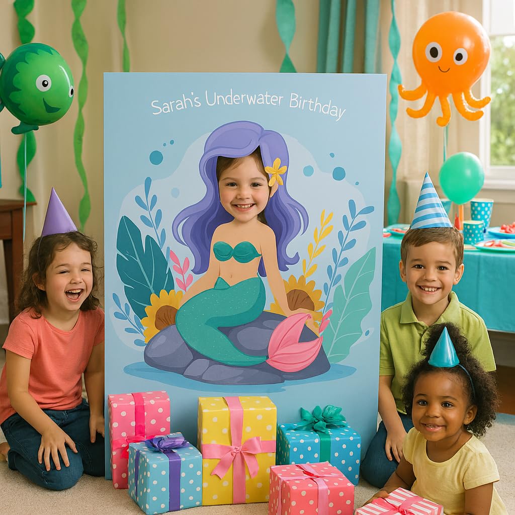 Anderson’s Lifesize Custom Mermaid Stand-in Prop, Full-Color Cardboard Photo Booth Decoration for Under The Sea, Tropical, and Pirate-Themed Events - Image 6