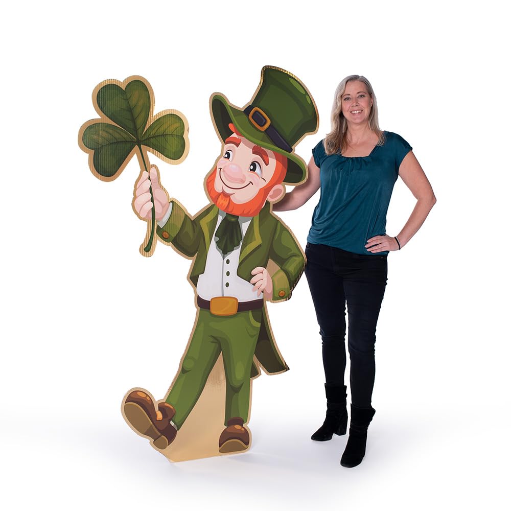 Anderson’s Lifesize St. Patrick’s Day Leprechaun Standup – 5'10" Cardboard Party Prop for Photo Booths, School Events, Parades, Bar Crawls & Holiday Parties - Image 3