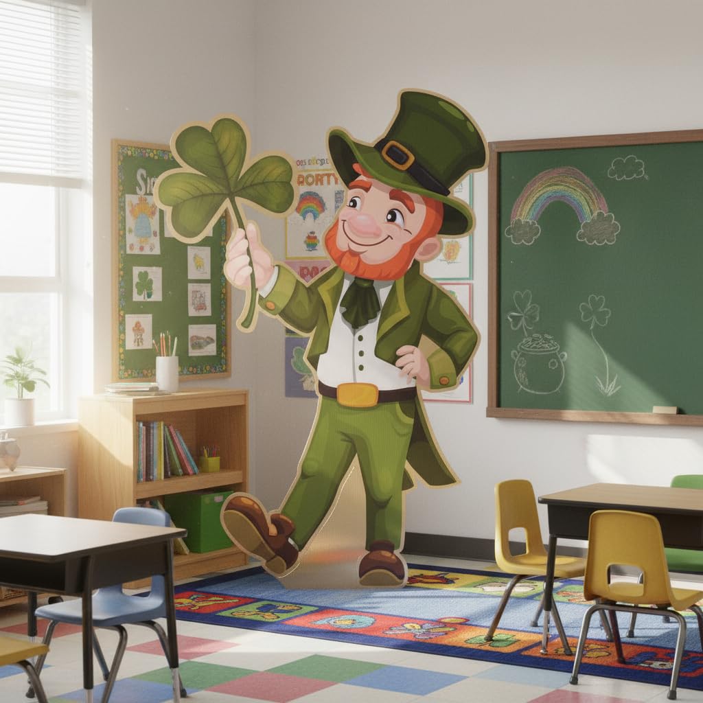 Anderson’s Lifesize St. Patrick’s Day Leprechaun Standup – 5'10" Cardboard Party Prop for Photo Booths, School Events, Parades, Bar Crawls & Holiday Parties - Image 4