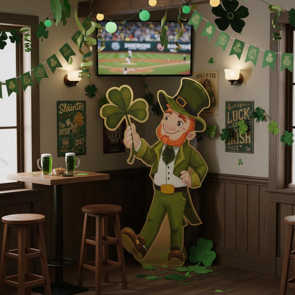 Anderson’s Lifesize St. Patrick’s Day Leprechaun Standup – 5'10" Cardboard Party Prop for Photo Booths, School Events, Parades, Bar Crawls & Holiday Parties - Image 5