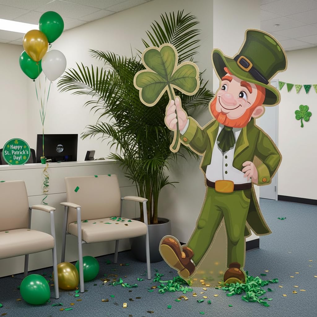 Anderson’s Lifesize St. Patrick’s Day Leprechaun Standup – 5'10" Cardboard Party Prop for Photo Booths, School Events, Parades, Bar Crawls & Holiday Parties - Image 7