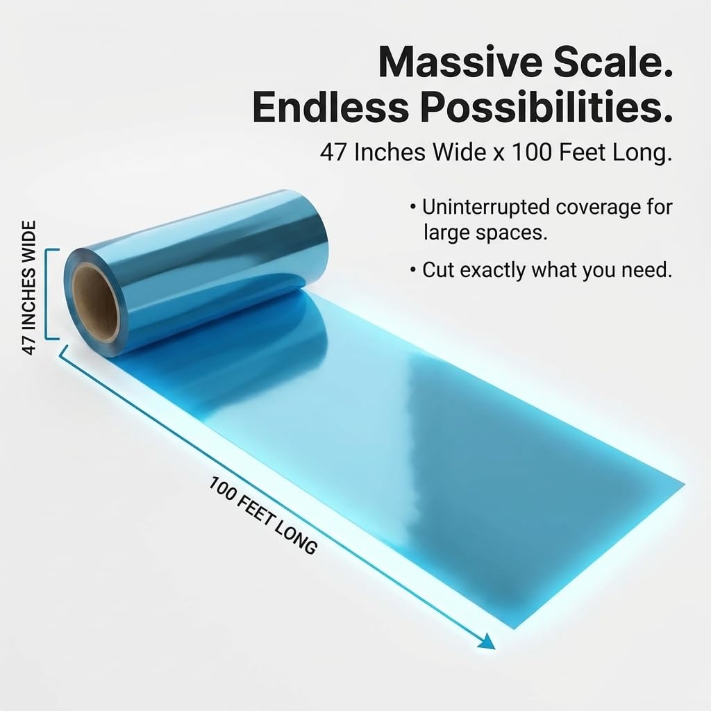 Anderson's Light Blue Shiny Metallic PVC Roll: 47" x 100' Flame-Resistant Event Decor for Weddings, Parties, Photo Booths, Gift Wrap, Table Covers, Backdrops, Crafts & Holiday Decorations - Image 3