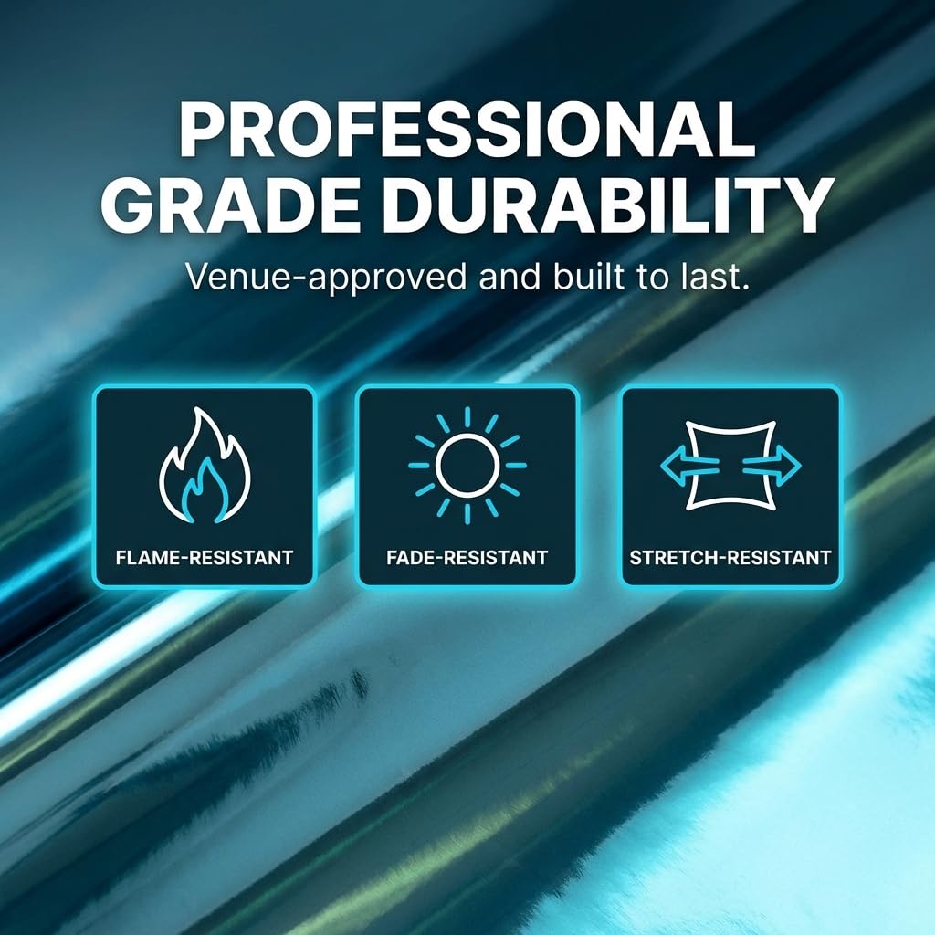 Anderson's Light Blue Shiny Metallic PVC Roll: 47" x 100' Flame-Resistant Event Decor for Weddings, Parties, Photo Booths, Gift Wrap, Table Covers, Backdrops, Crafts & Holiday Decorations - Image 4