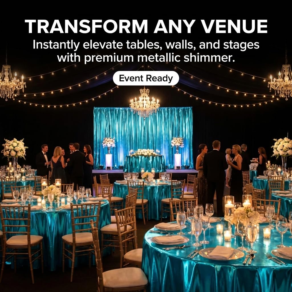 Anderson's Light Blue Shiny Metallic PVC Roll: 47" x 100' Flame-Resistant Event Decor for Weddings, Parties, Photo Booths, Gift Wrap, Table Covers, Backdrops, Crafts & Holiday Decorations - Image 6