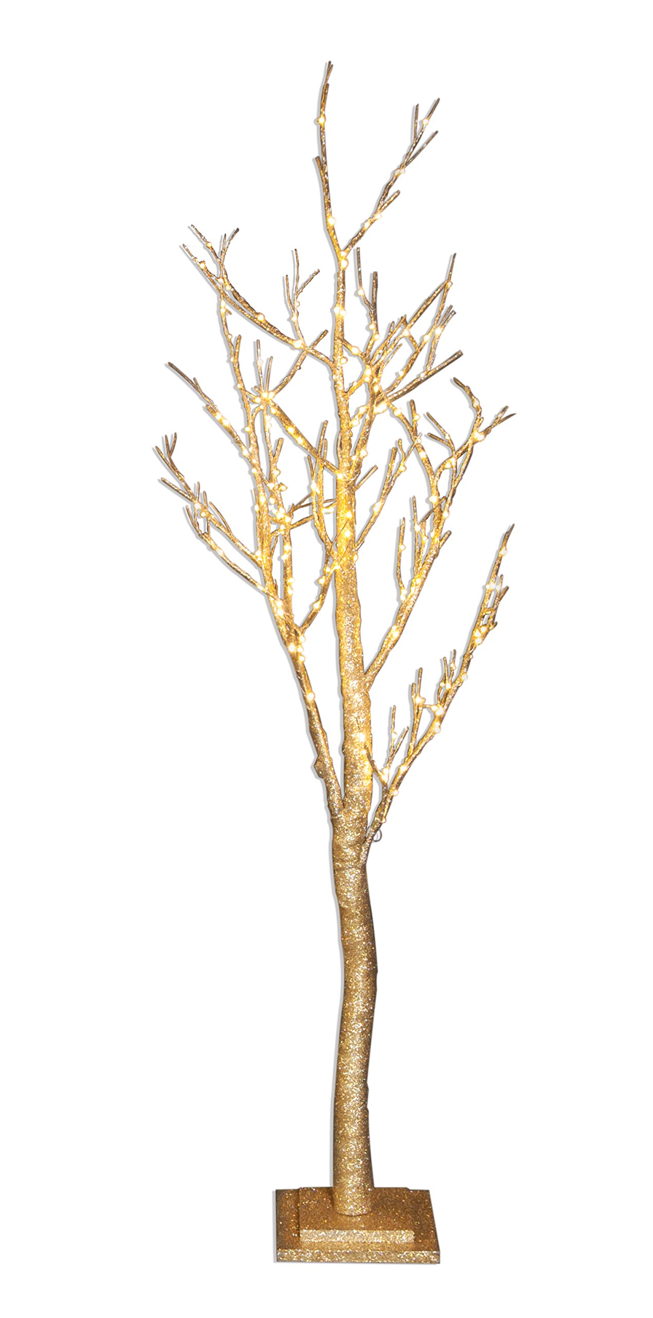 Anderson’s Lighted Artificial Large Gold Glitter Tree, 6' Indoor/Outdoor Sparkling Decoration for Weddings, Holidays, Parties, Corporate Events, and Photo Booth Backdrops