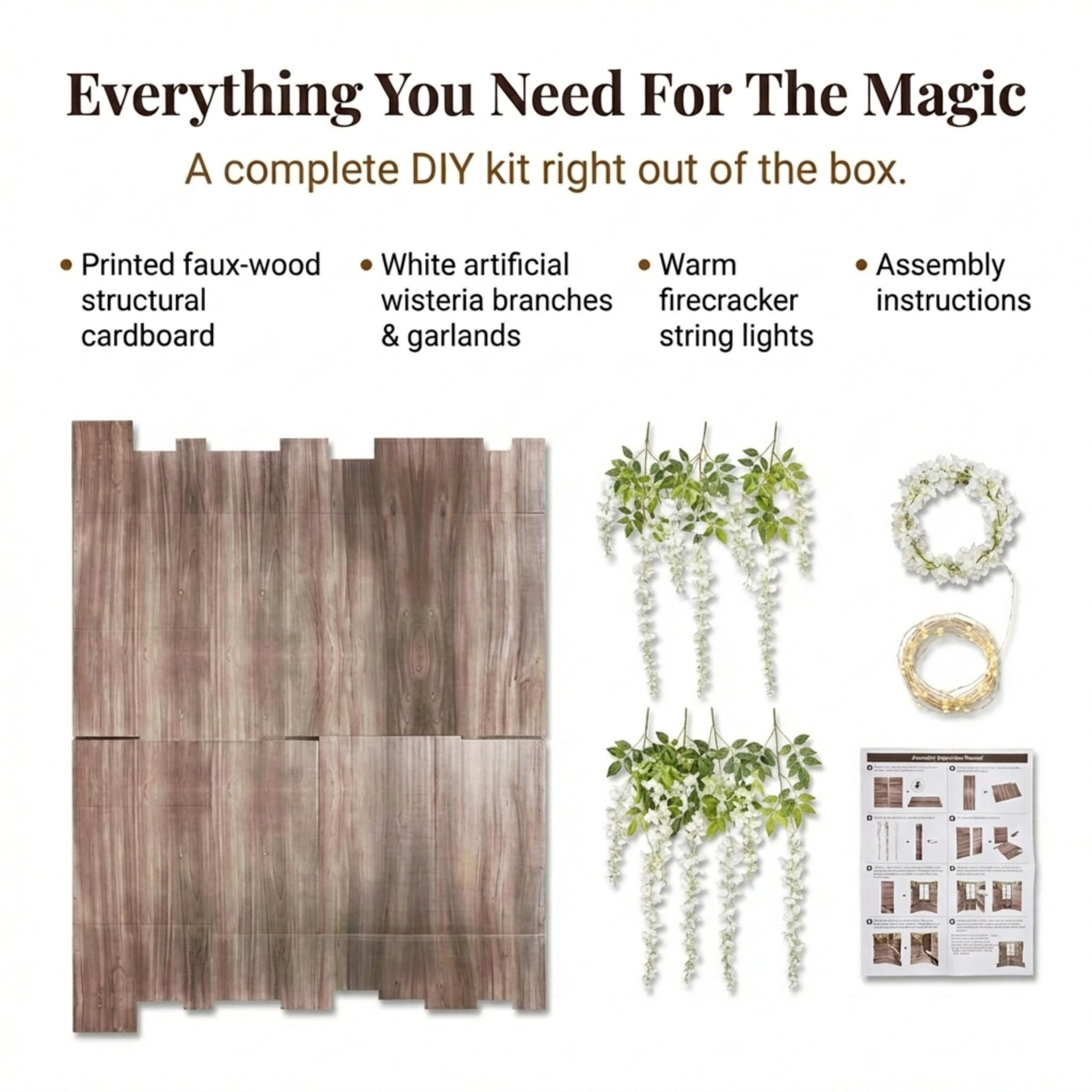Anderson's Lighted Window Wall with Floral Accents Kit, Garden Wedding Decoration, Photo Backdrop - Image 6