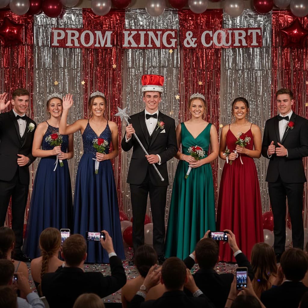 Anderson’s Majestic Red Satin King Crown with Silver Sequin Band and Faux Fur Trim, for Prom, Homecoming, Winter Formal, Pageant, Wedding, Anniversary, Birthday, Mardi Gras, Theater, Holiday Events - Image 7