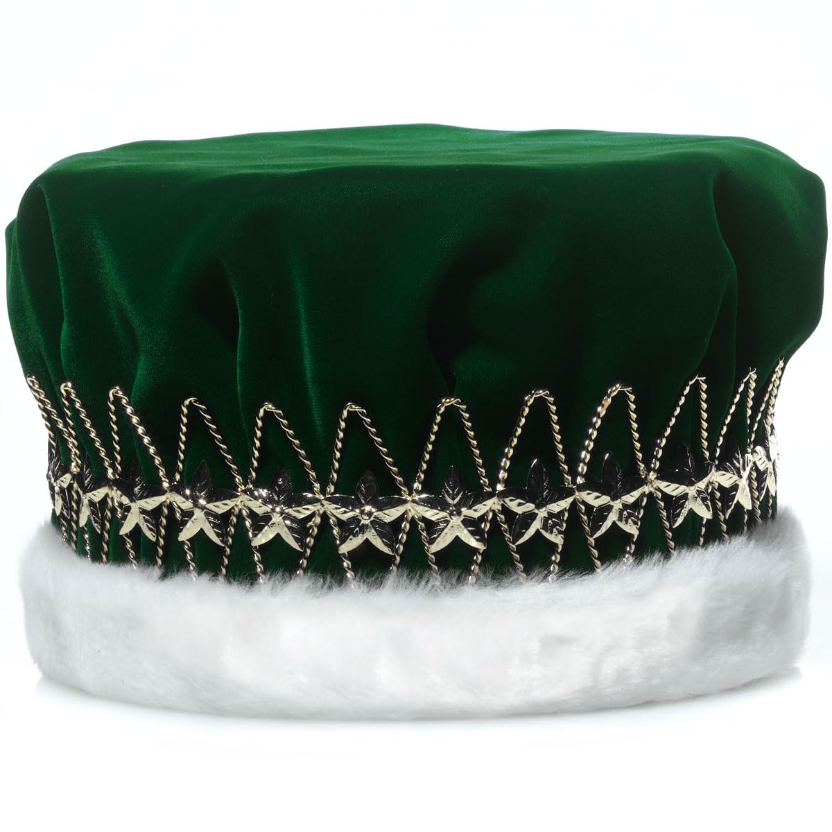 Anderson's Majestic Velvet King Crown with Star Band, Silver/Gold Trim, Faux Fur, for Prom, Homecoming, Pageant, Mardi Gras