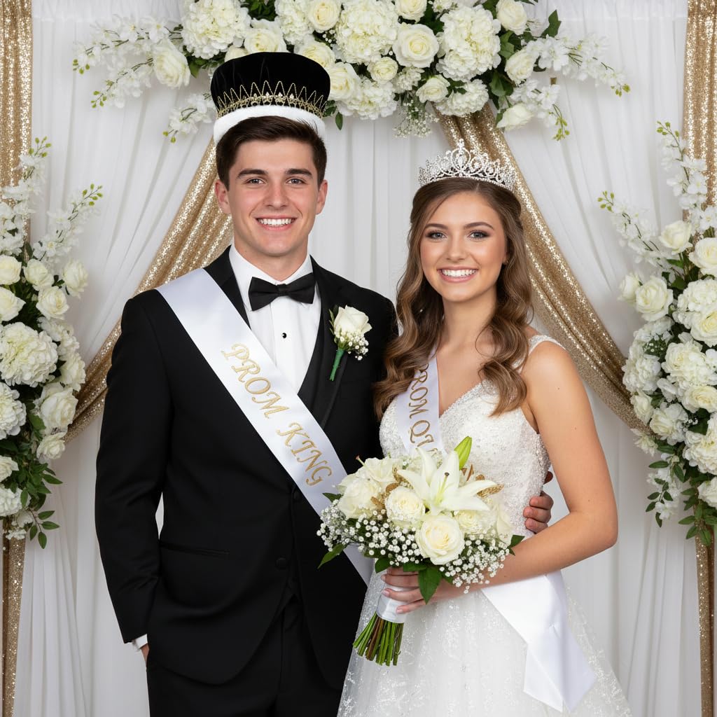 Anderson's Majestic Velvet King Crown with Star Band, Silver/Gold Trim, Faux Fur, for Prom, Homecoming, Pageant, Mardi Gras - Image 3