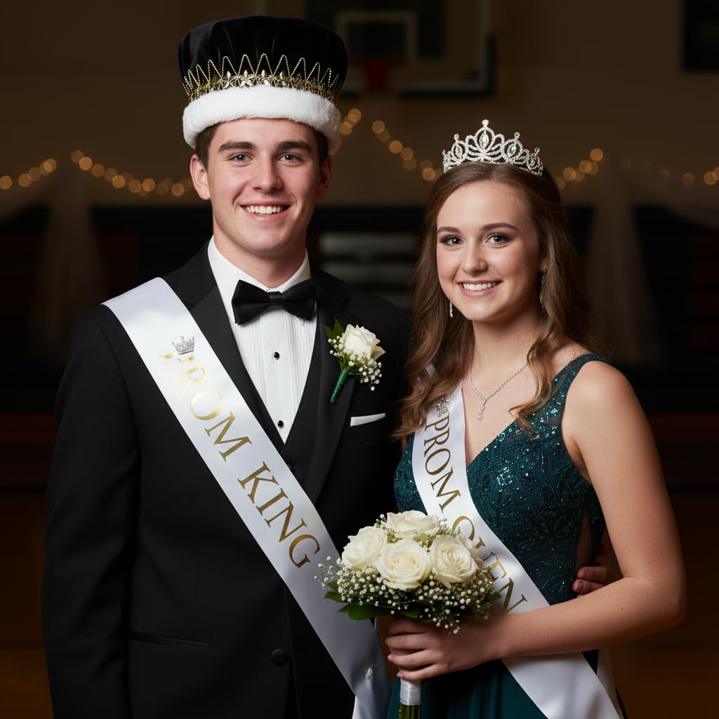 Anderson's Majestic Velvet King Crown with Star Band, Silver/Gold Trim, Faux Fur, for Prom, Homecoming, Pageant, Mardi Gras - Image 4