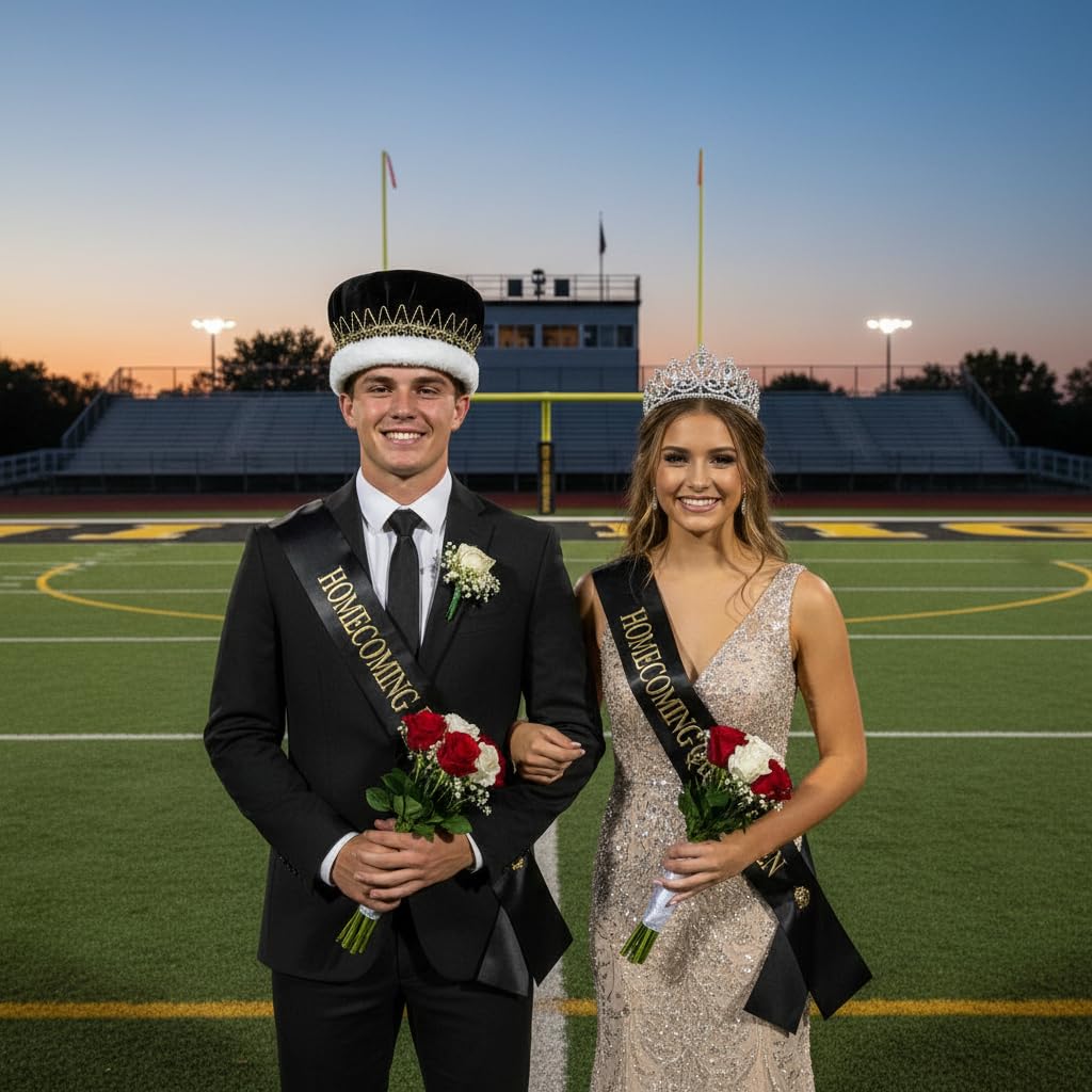 Anderson's Majestic Velvet King Crown with Star Band, Silver/Gold Trim, Faux Fur, for Prom, Homecoming, Pageant, Mardi Gras - Image 5