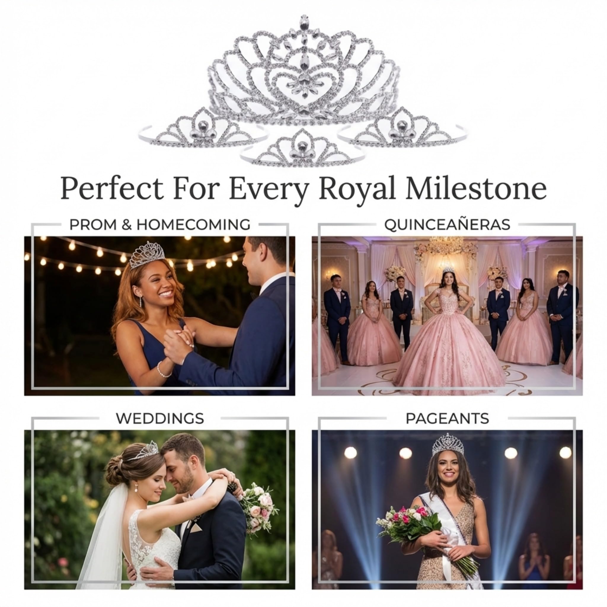 Anderson's Marissa Queen and Princess Tiara Sets, Women, Girls, Prom, Homecoming Coronation - Image 2