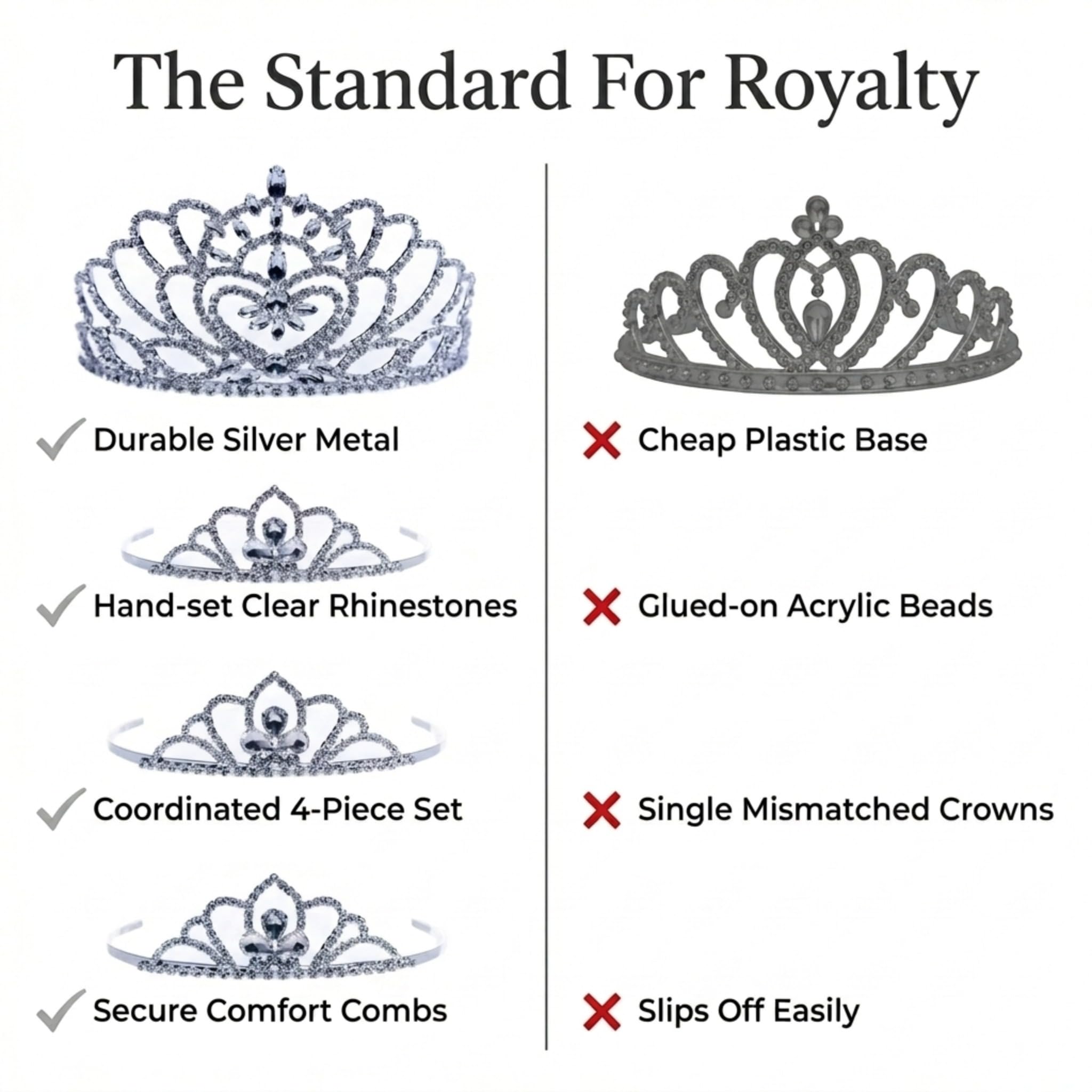 Anderson's Marissa Queen and Princess Tiara Sets, Women, Girls, Prom, Homecoming Coronation - Image 7