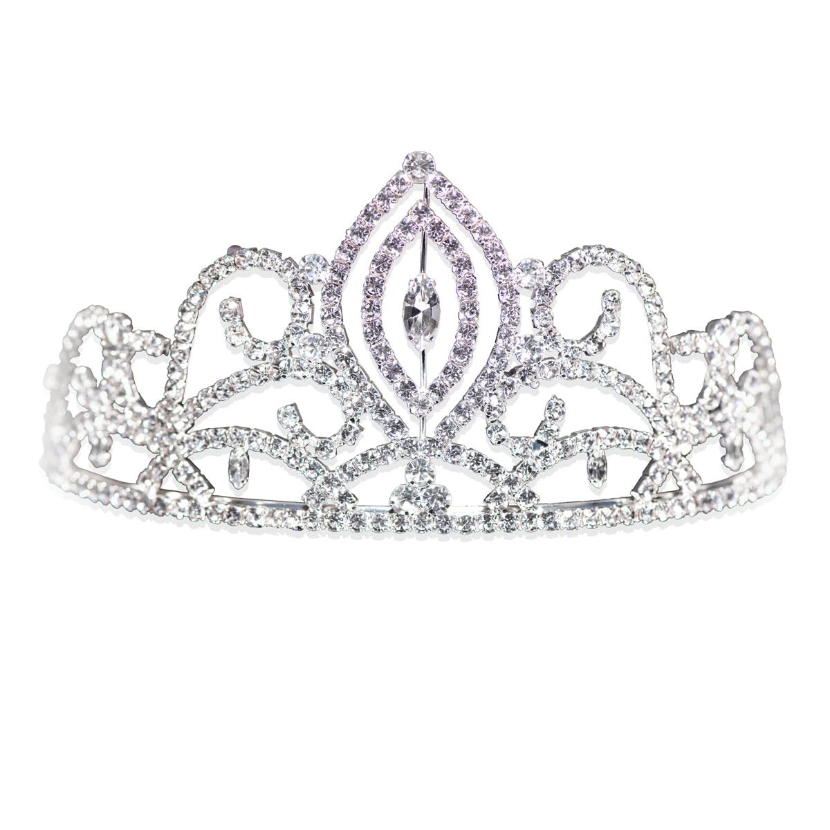 Anderson's Marlee Rhinestone Tiara, 3-Inch Silver Crown with Sparkling Clear Rhinestones for Weddings, Proms, Homecoming, Pageants & Special Events, Adjustable Fit with Comfort Combs