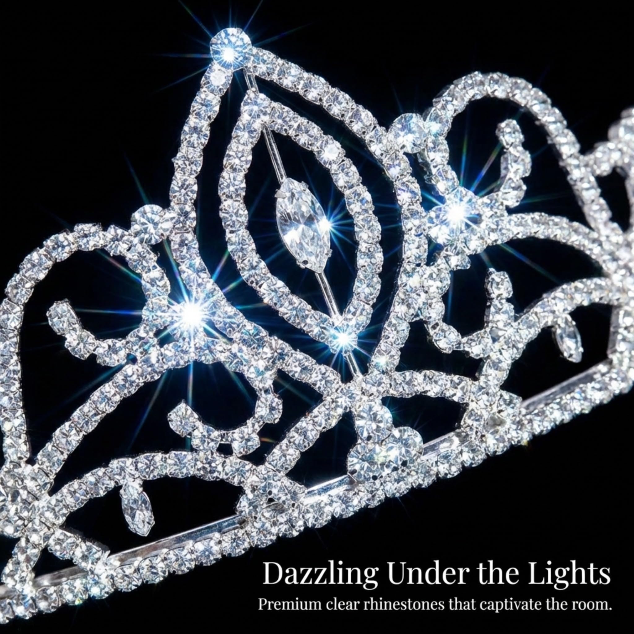 Anderson's Marlee Rhinestone Tiara, 3-Inch Silver Crown with Sparkling Clear Rhinestones for Weddings, Proms, Homecoming, Pageants & Special Events, Adjustable Fit with Comfort Combs - Image 7