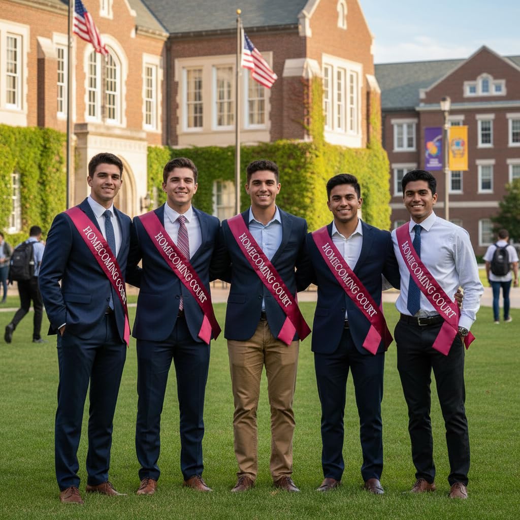 Anderson's Maroon Satin Homecoming Court Sash Set, Elegant 3" x 72" Sashes with White Imprint for Homecoming Night Coronation and School Events, 2‑Piece Set - Image 7