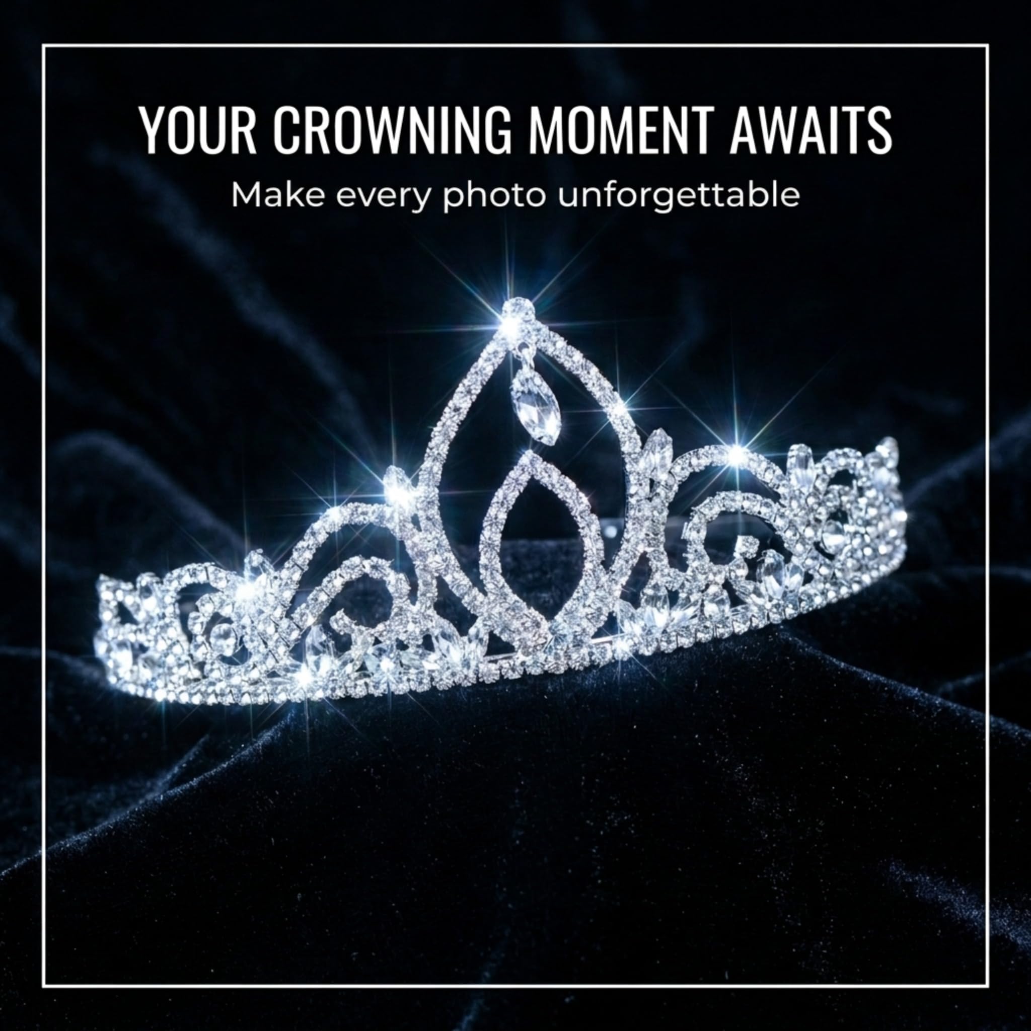 Anderson's Mary Clear Rhinestone Silver Tiara, 2.75 Inches, Women, Wedding Tiara, Queen Or Princess Prom Tiara Homecoming, Pageant, Wedding, School Dance, Award, Party, Event - Image 3