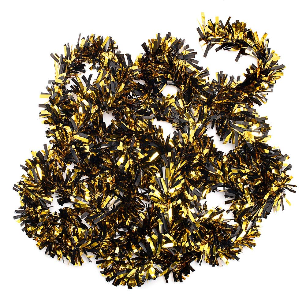 Anderson's Metallic Black & Gold Tinsel Twist Garland, 25ft Holiday Decoration, Christmas Tree Trim, Parade Float Decor, Party Supplies, Halloween, Graduation, Indoor Outdoor Event Garland - Image 8