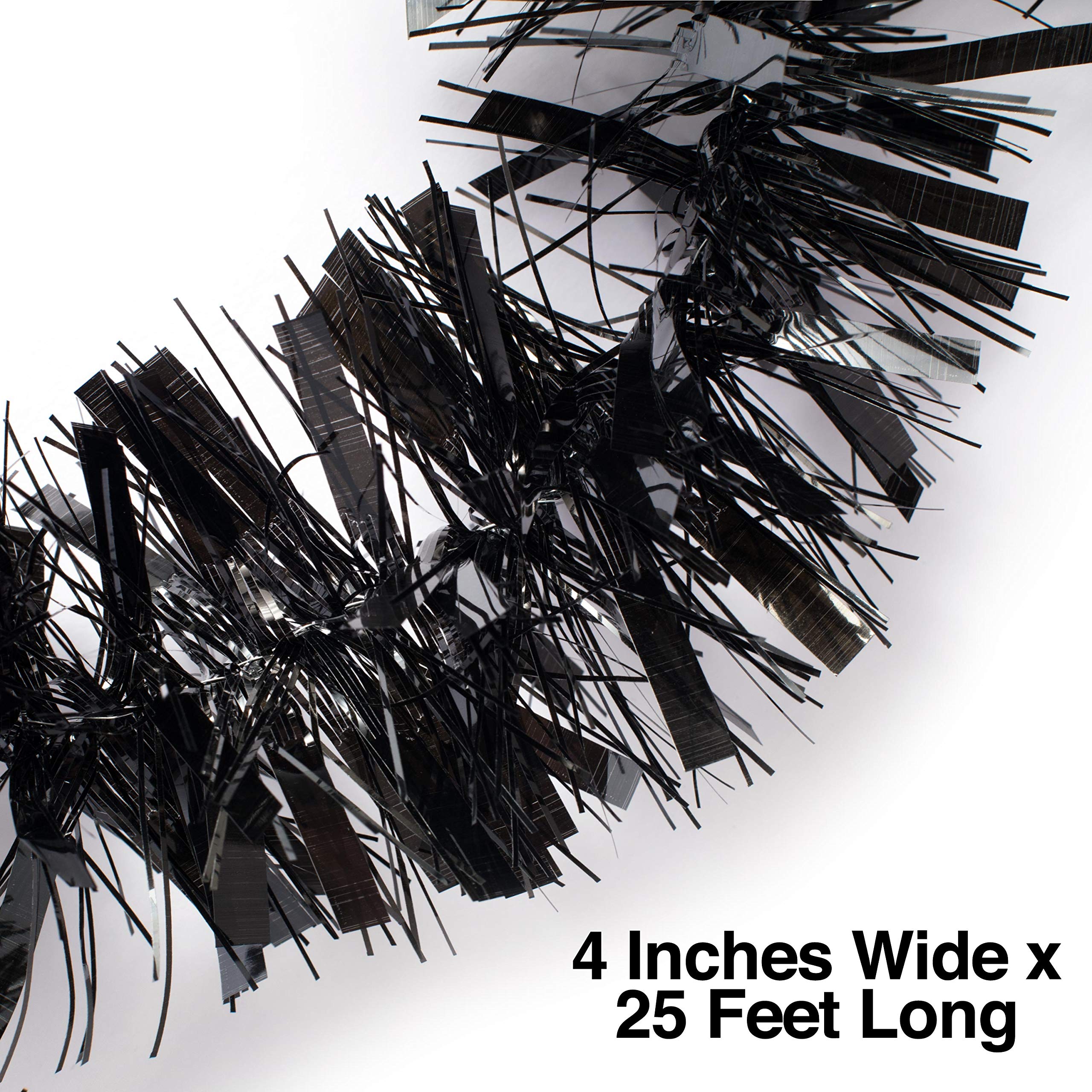 Anderson's Metallic Black Tinsel Twist Garland, 25ft Holiday Decoration, Christmas Tree Trim, Parade Float Decor, Party Supplies, Halloween, Graduation, Indoor Outdoor Event Garland - Image 8