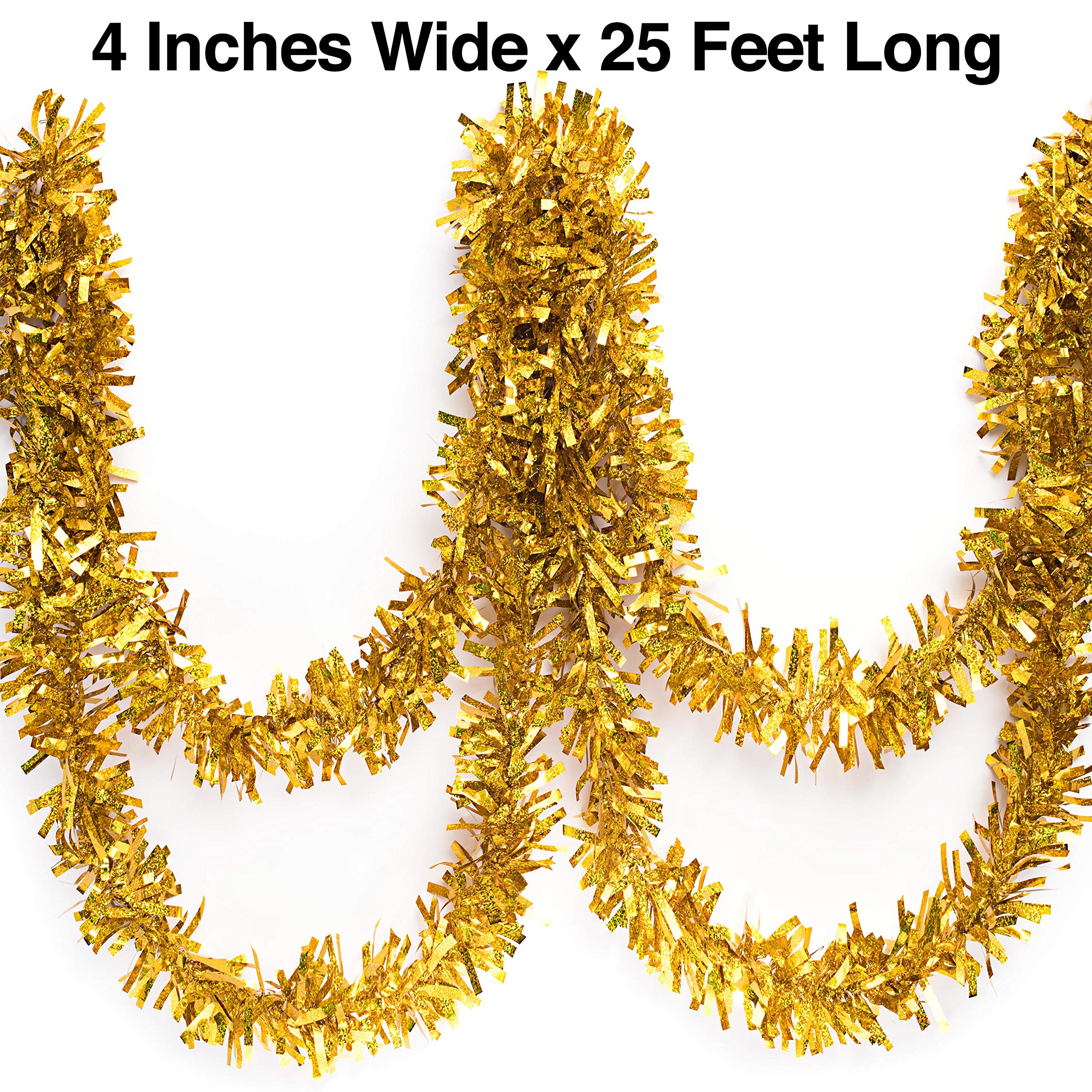 Anderson's Metallic Gold Sparkle Glitter Tinsel Twist Garland, 25ft Holiday Decoration, Christmas Tree Trim, Parade Float Decor, Party Supplies, Graduation, Indoor Outdoor Event Garland - Image 8