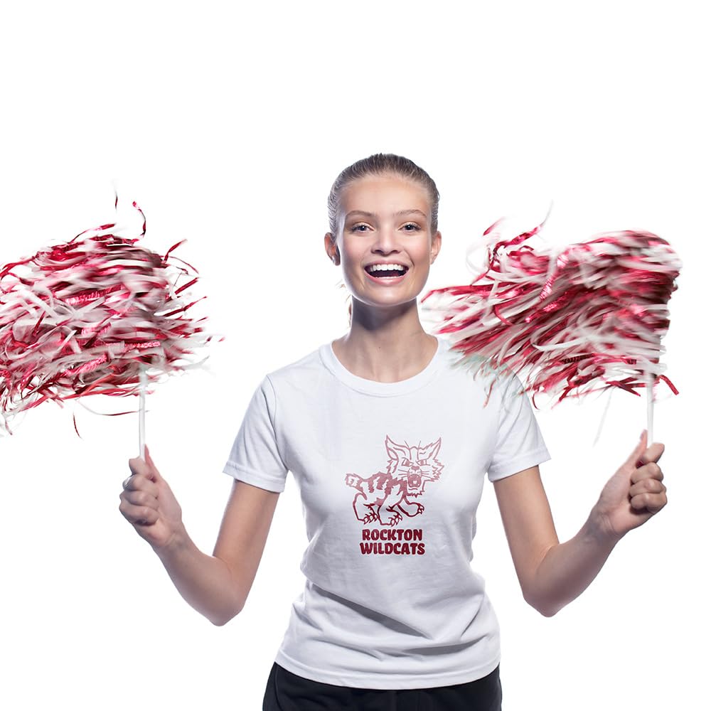 Anderson's Metallic Maroon and White Foil Textured School Spirit Shakers, Cheerleader Pom Poms, Football, Basketball, Homecoming Squad, Team, Party, Dance, Club, Performance, Celebration Pack of 10 - Image 3